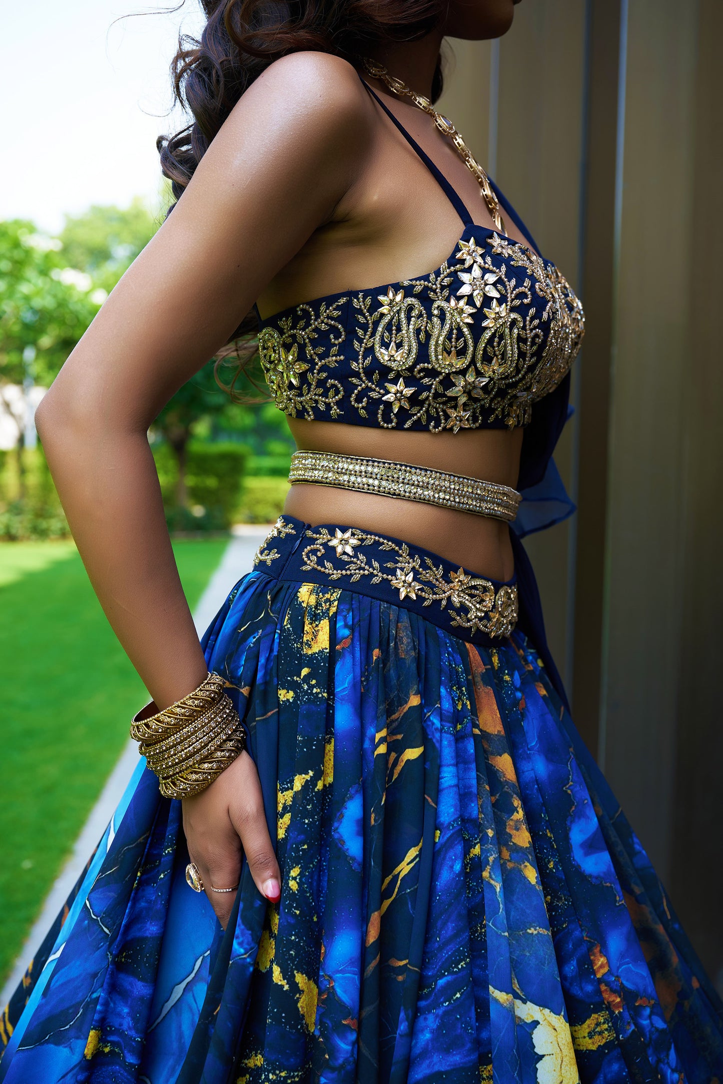 Blue Messha lehenga set