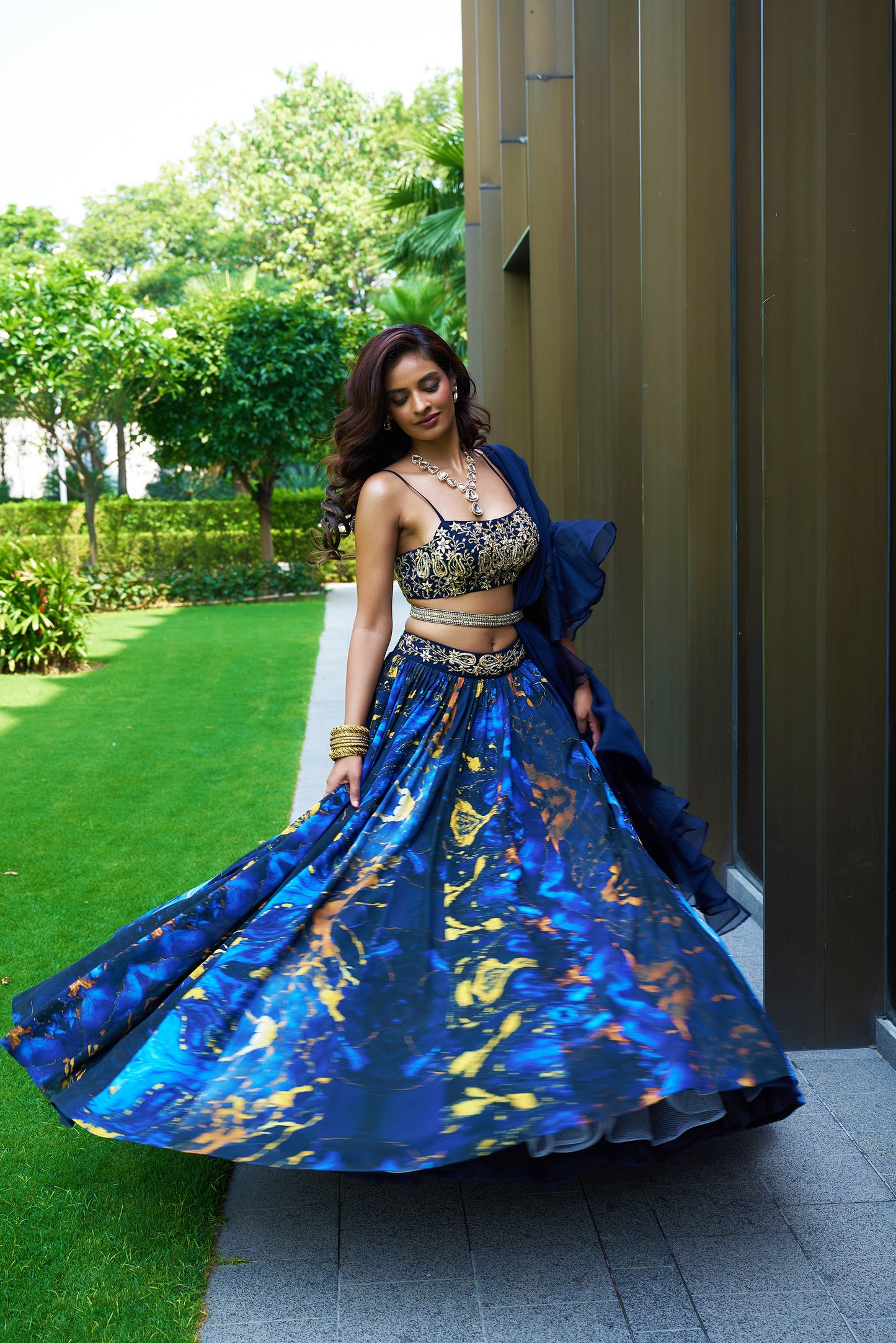 Blue Messha lehenga set