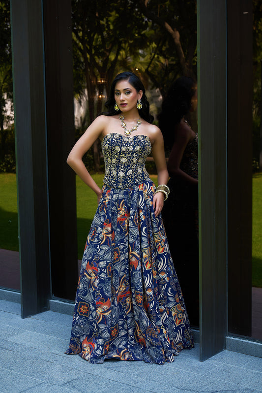 Blue Shanaya lehenga set