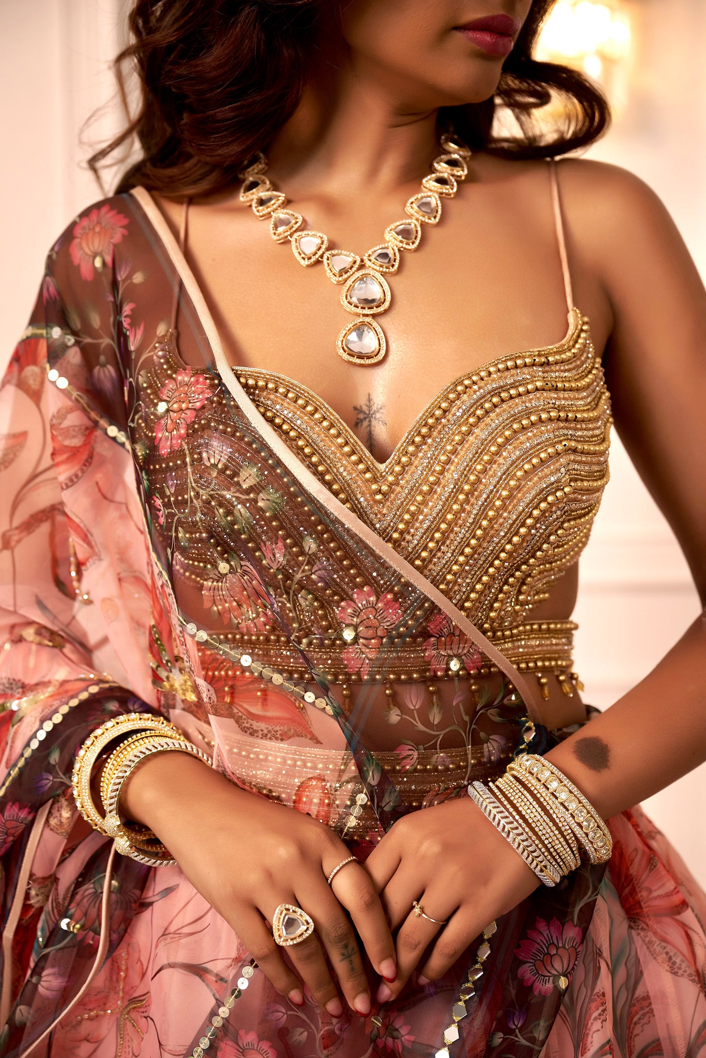 Pink Kusha lehenga set