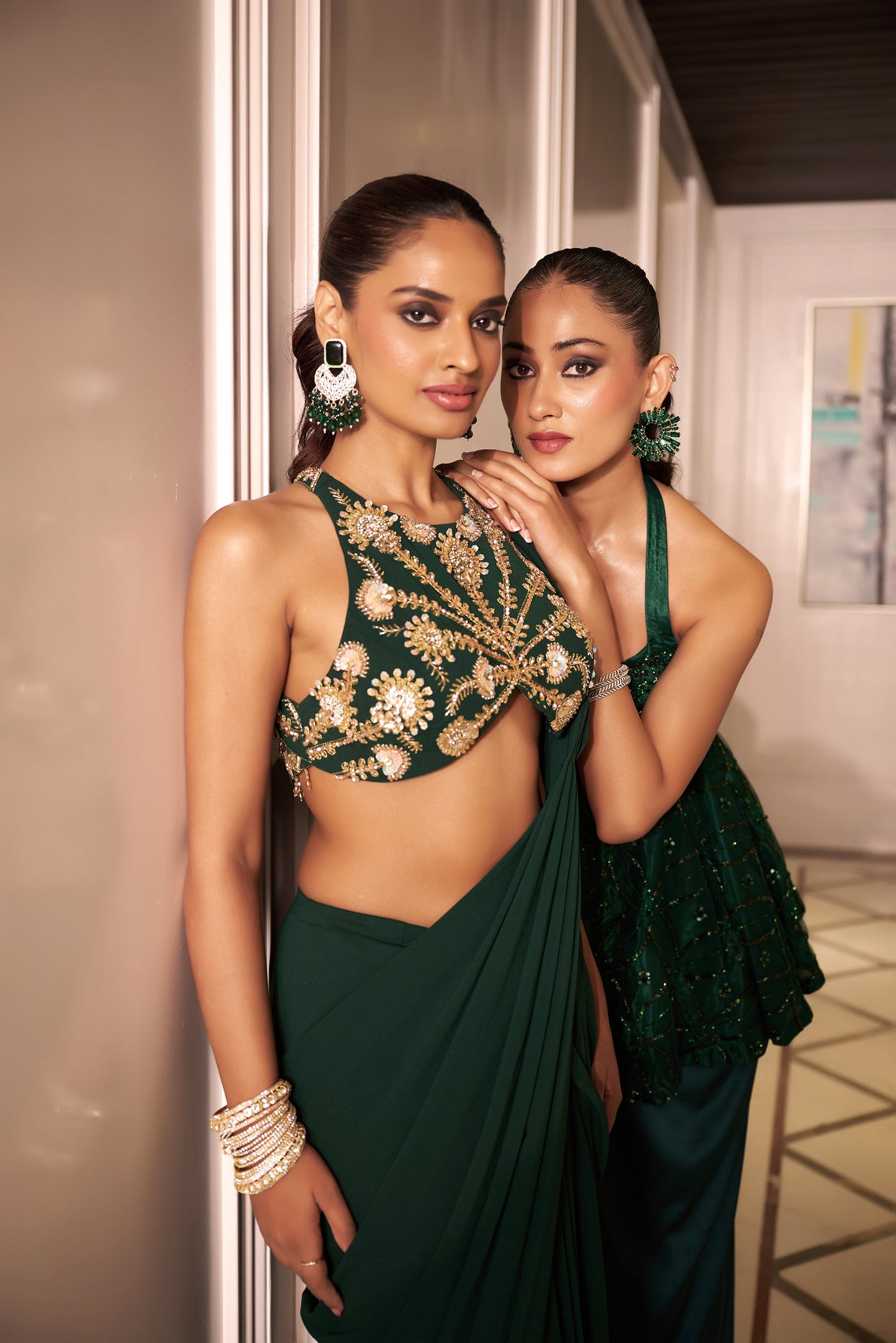 Green Siya saree set