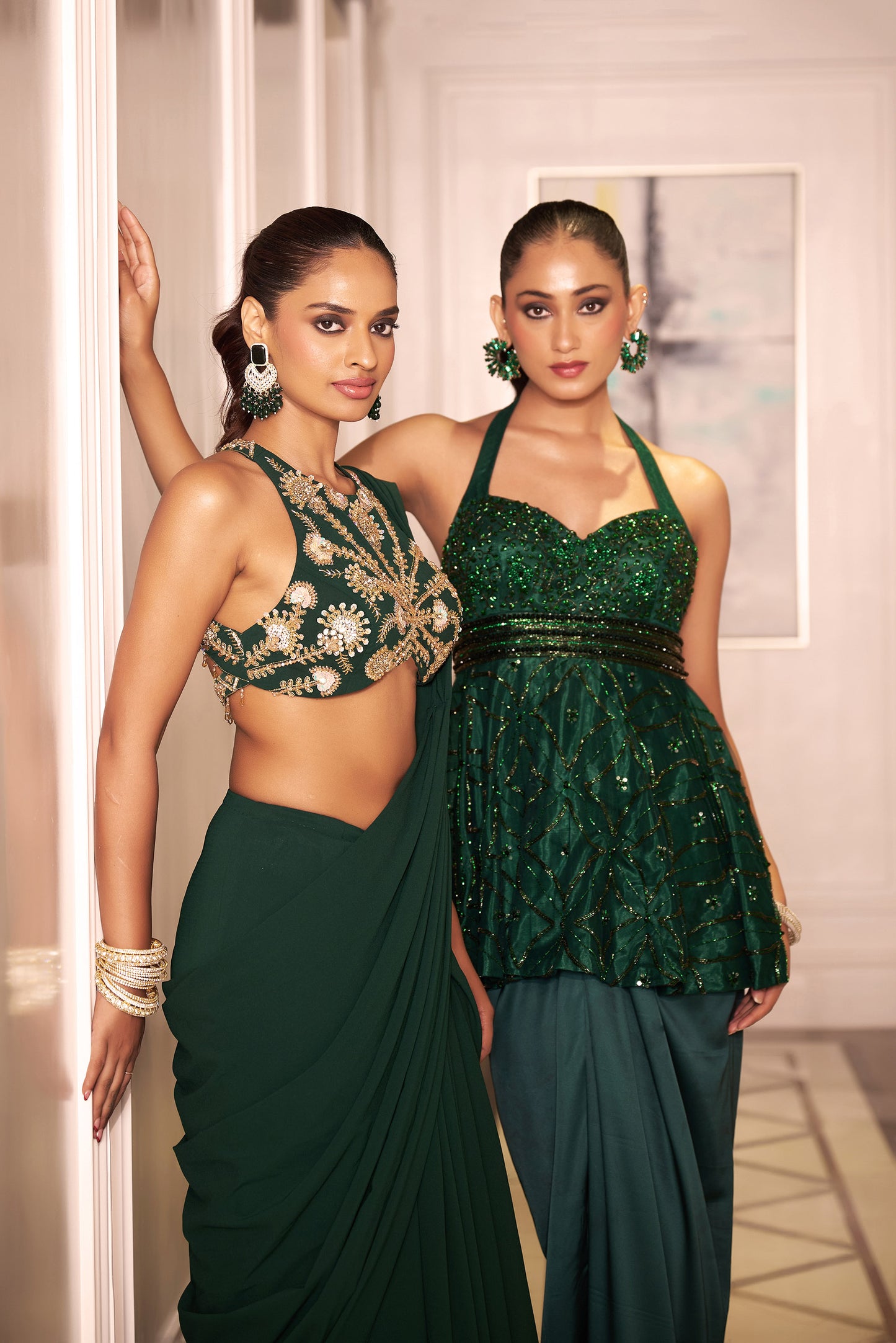 Green Siya saree set