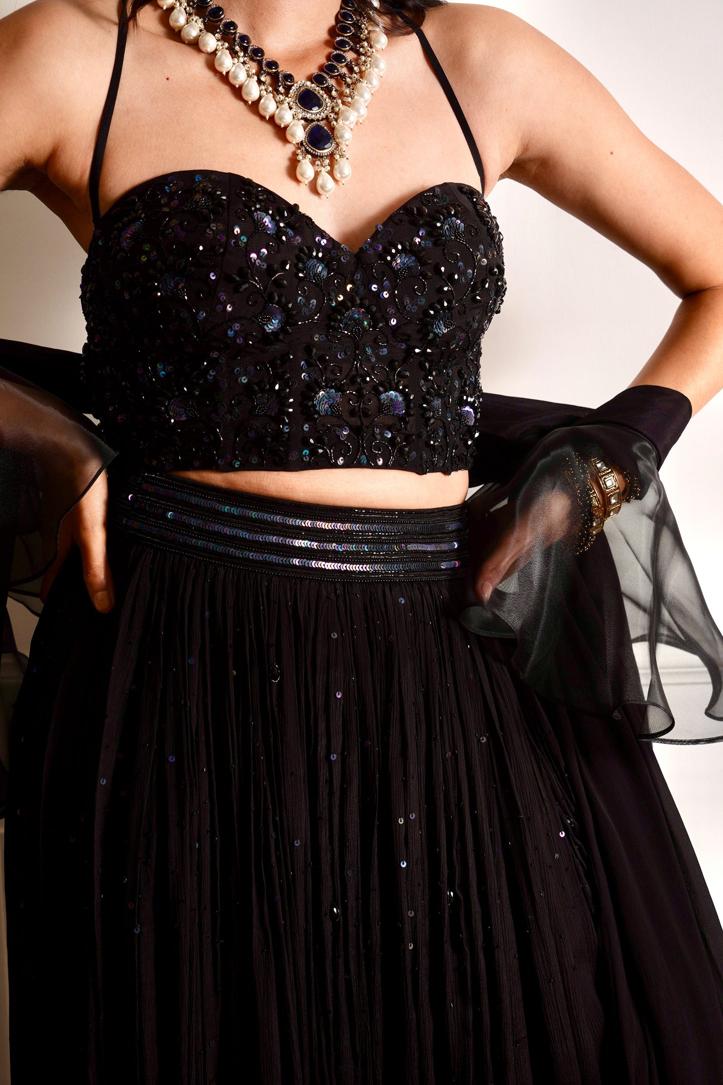 Black Evva lehenga set