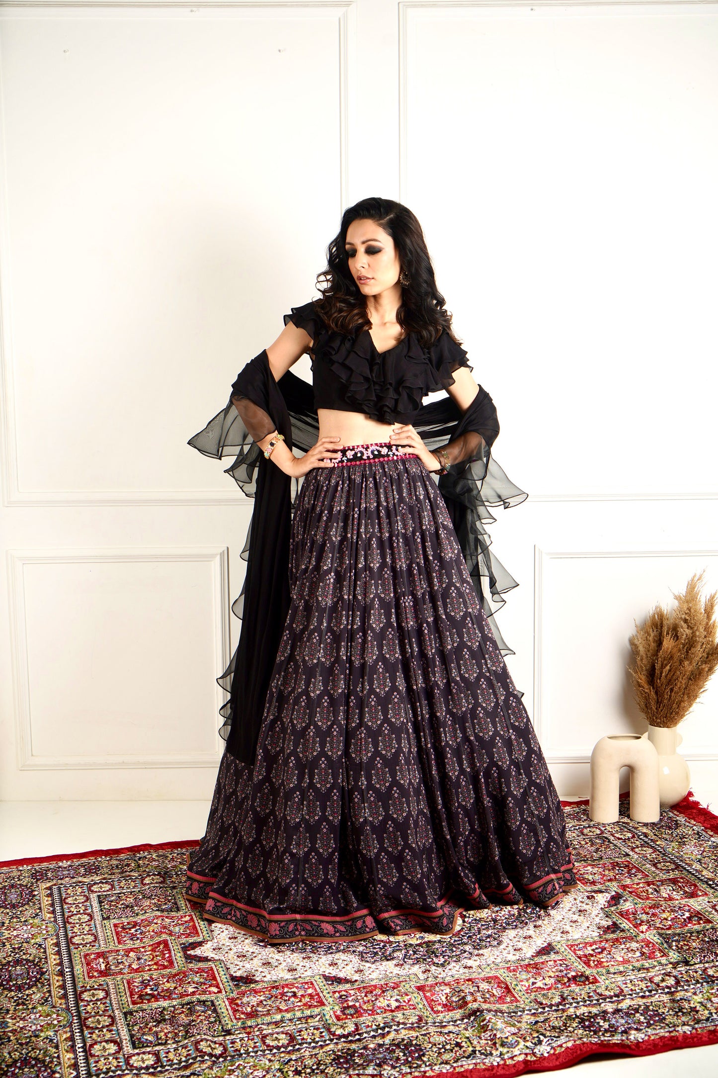 Black Imara lehenga set