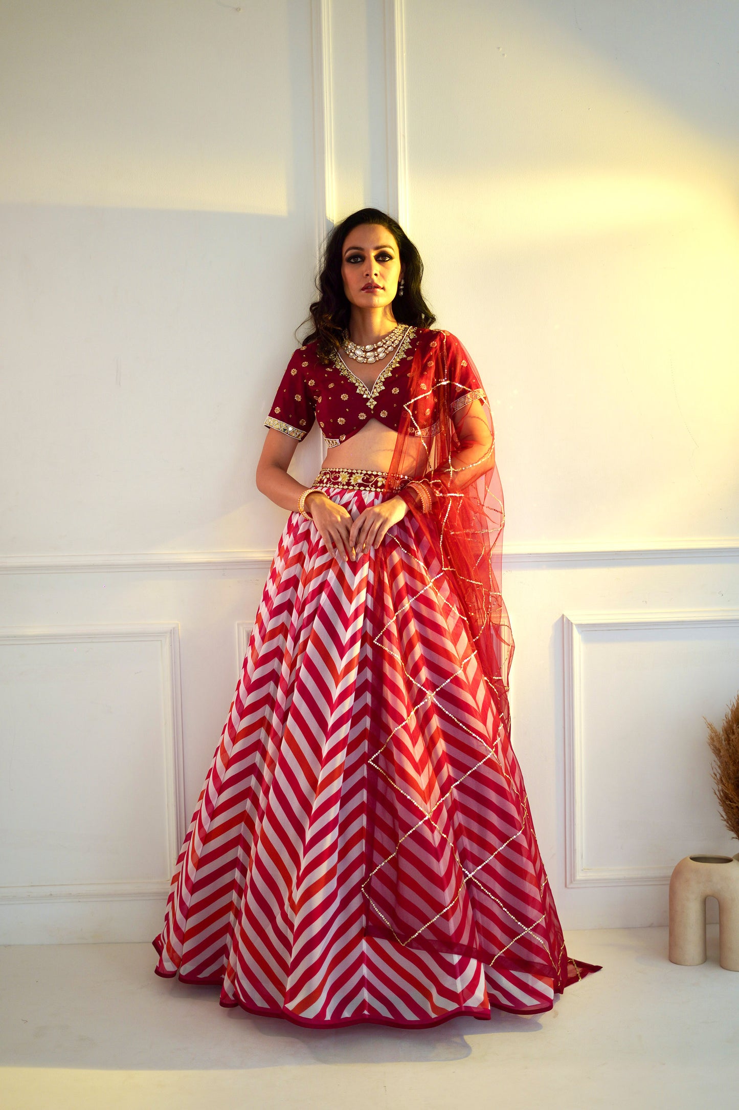 Maroon Myrah lehenga set