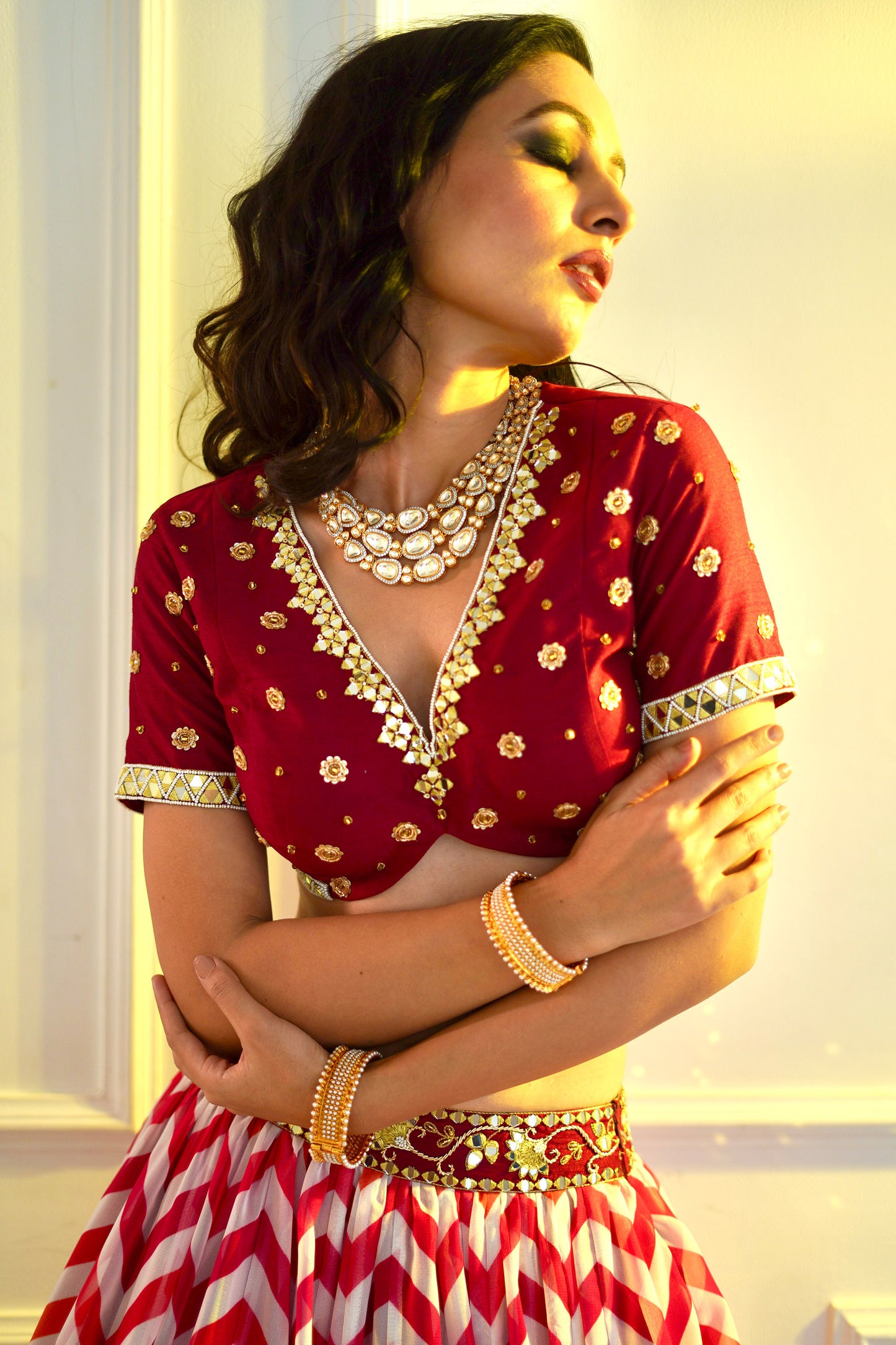 Maroon Myrah lehenga set