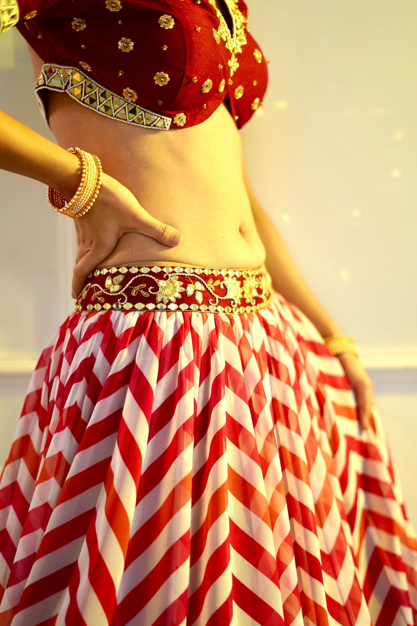 Maroon Myrah lehenga set