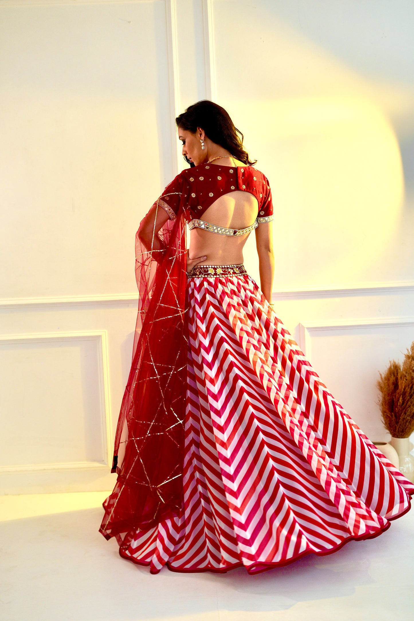 Maroon Myrah lehenga set