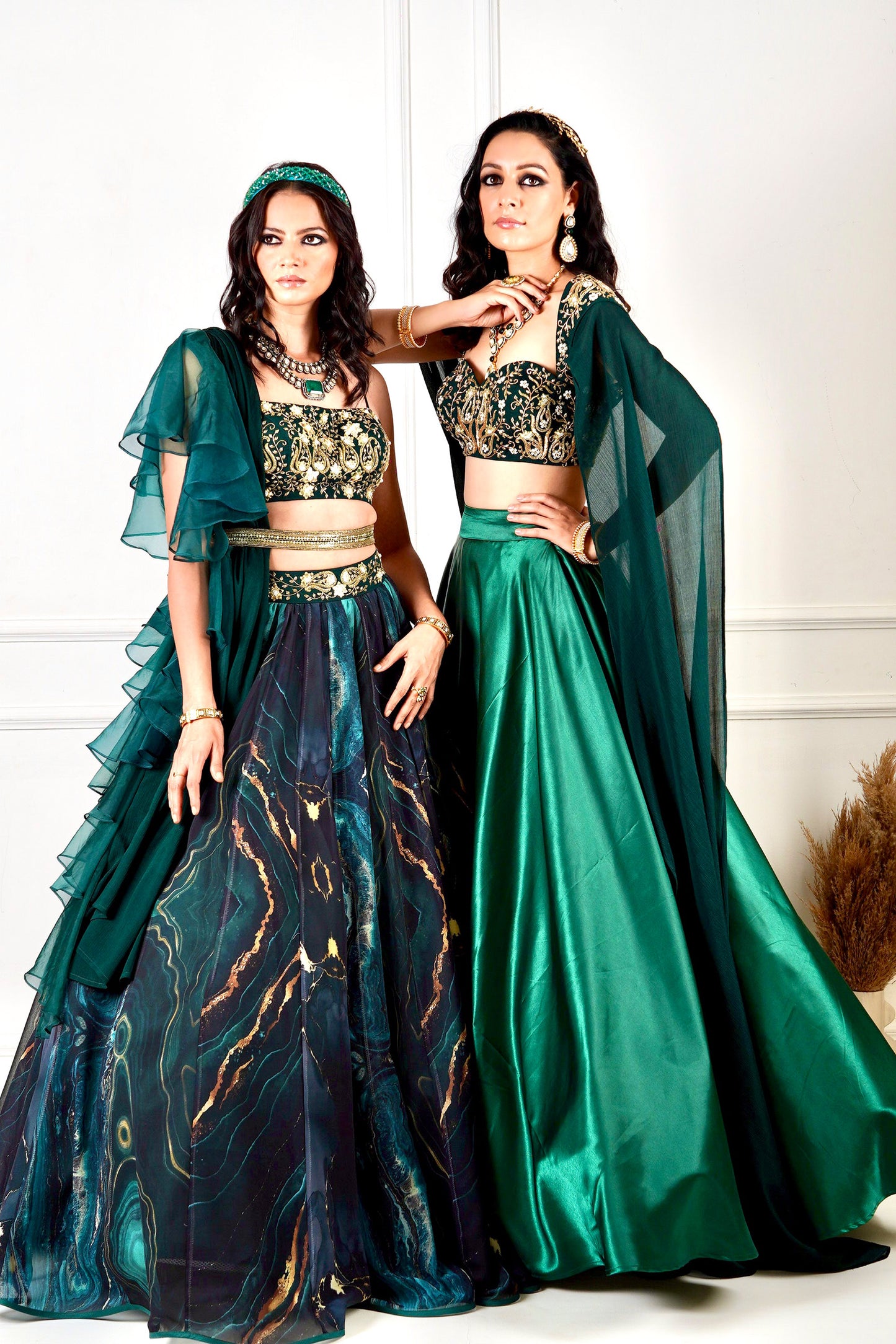 Green Meera lehenga set