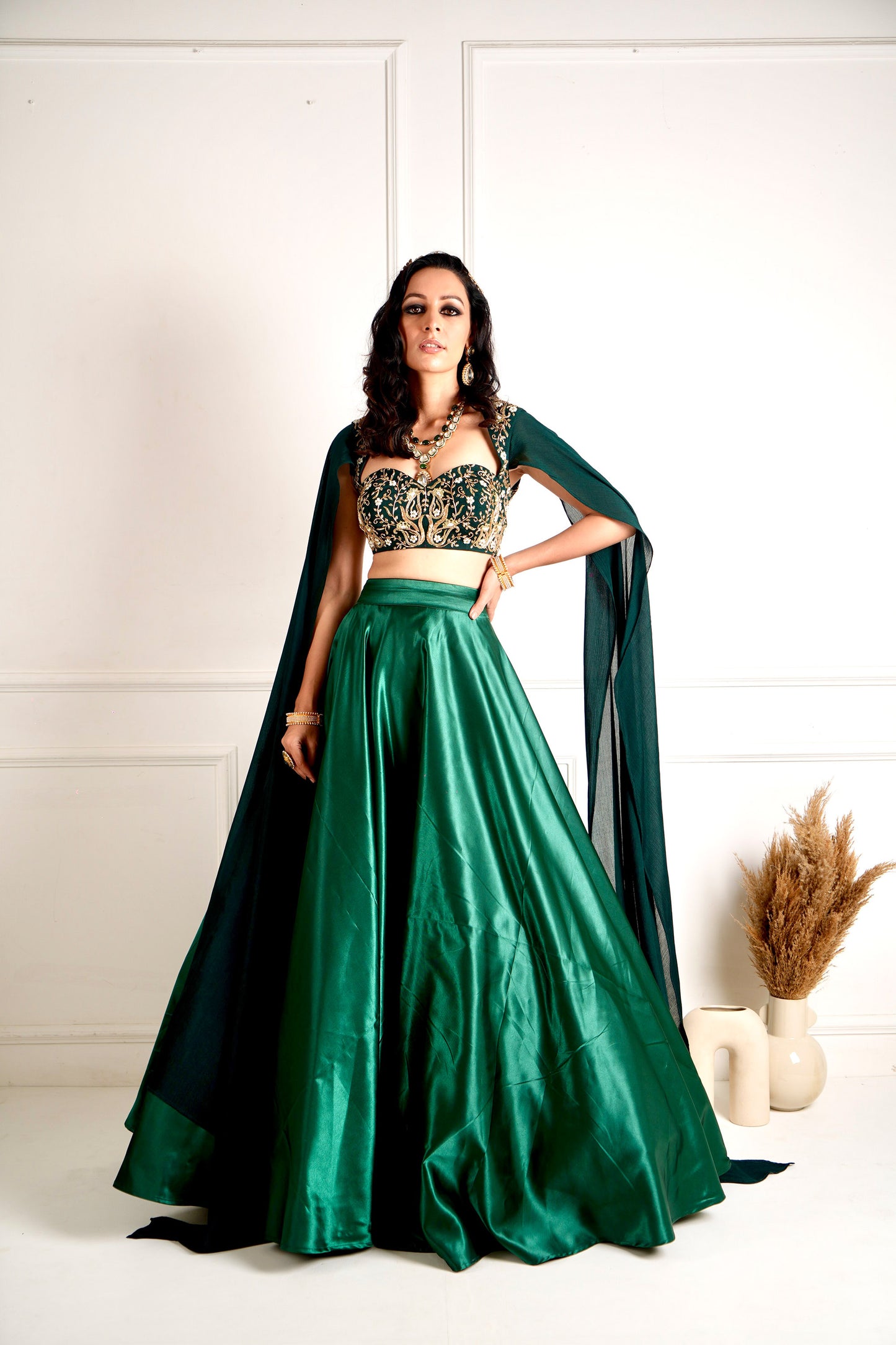 Green Meera lehenga set