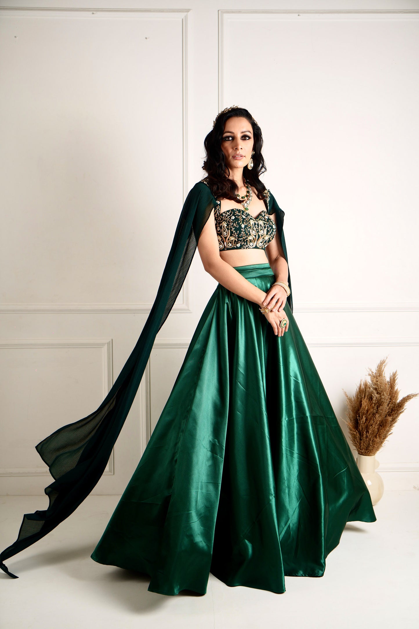 Green Meera lehenga set