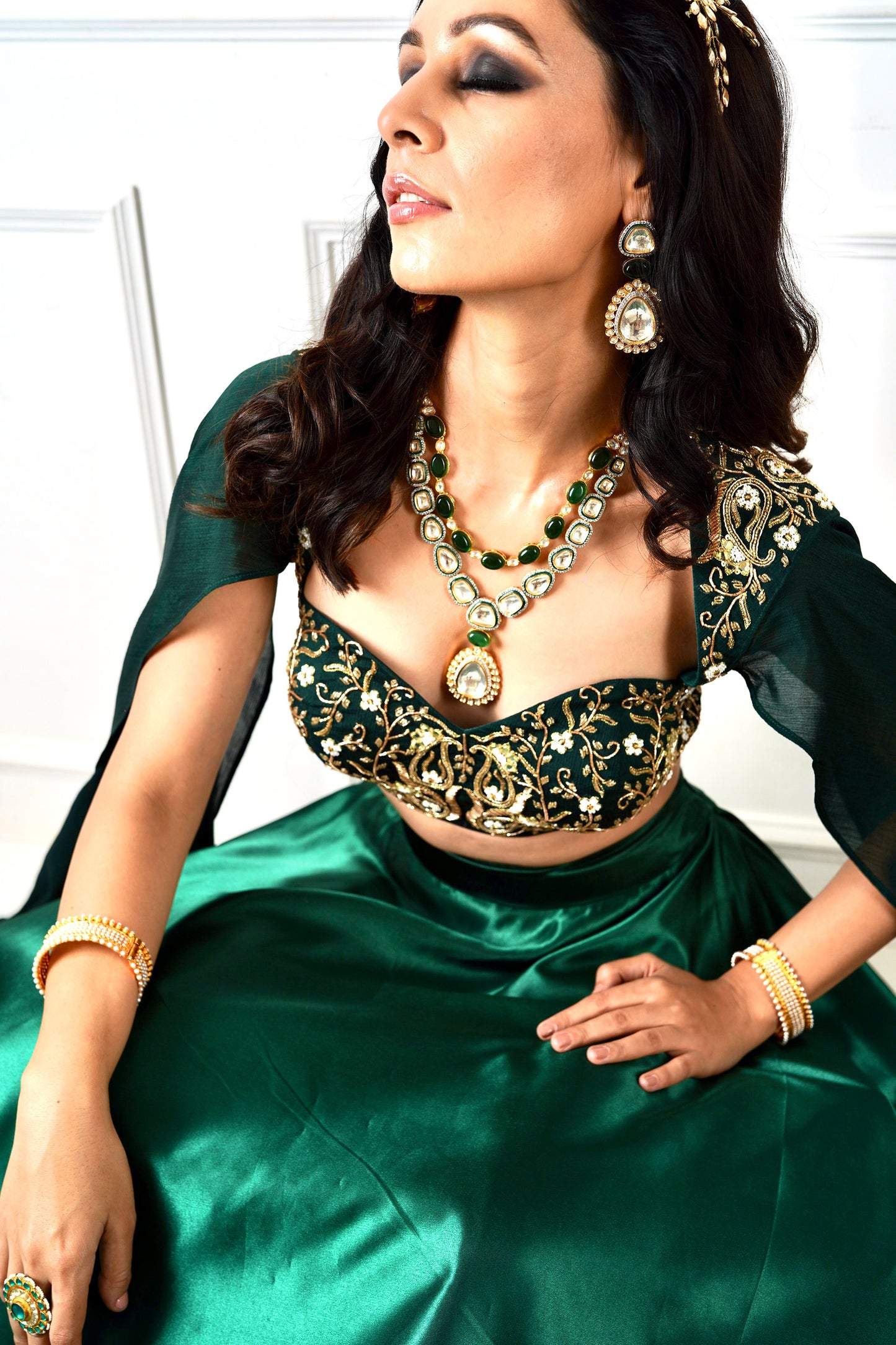Green Meera lehenga set