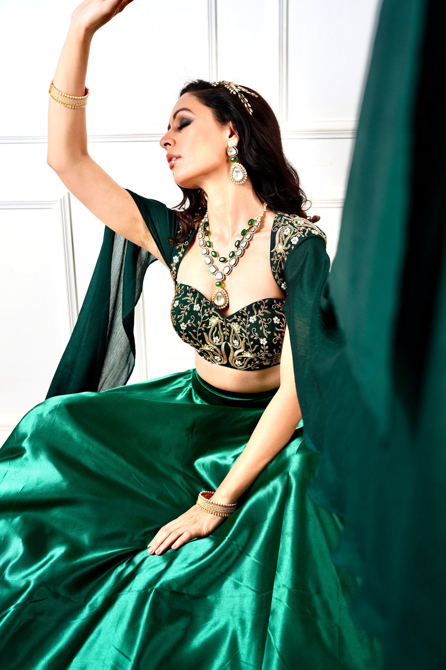 Green Meera lehenga set