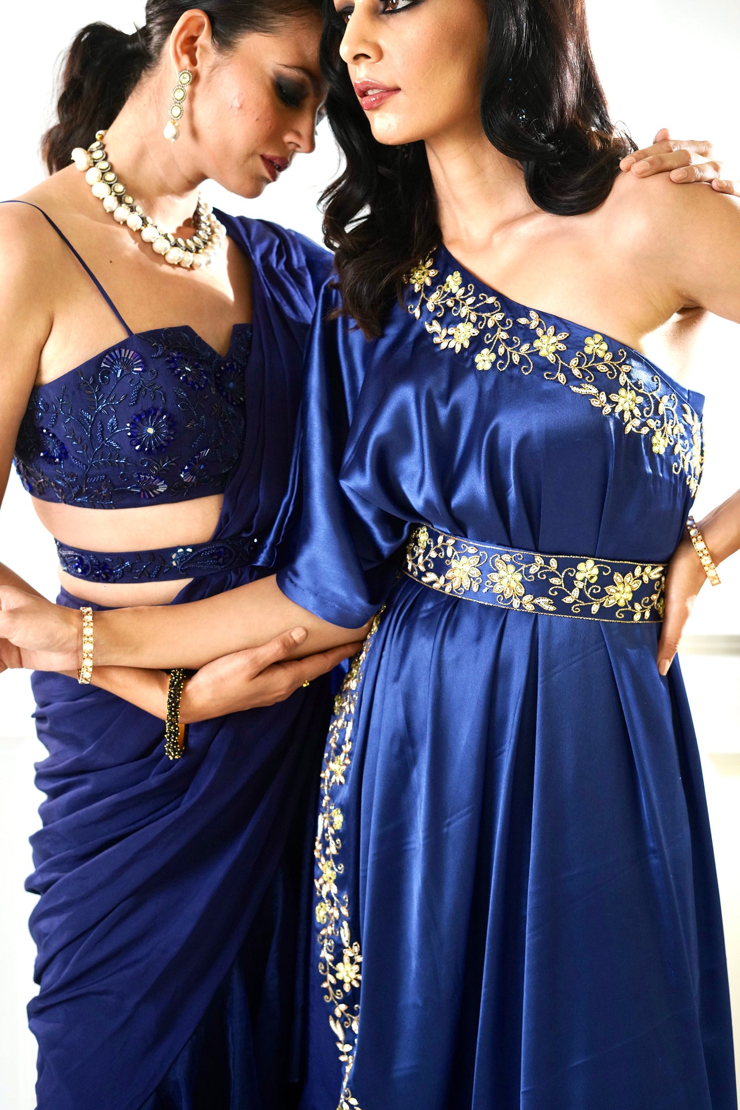 Blue Nikasha saree set