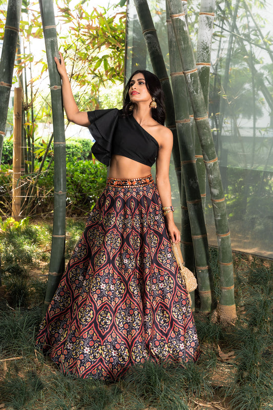 Black Kaya lehenga set