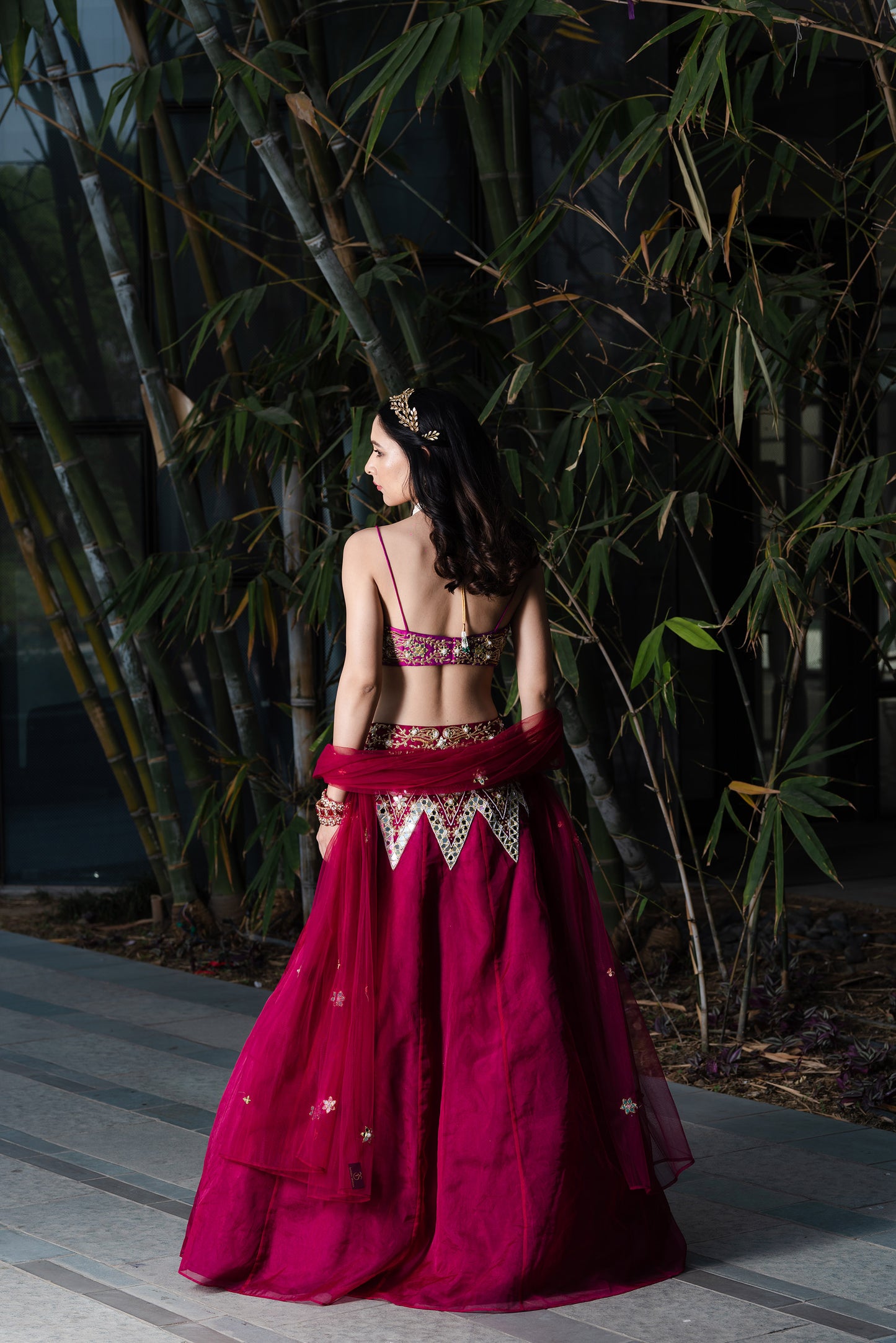 Magenta Jamina lehenga set