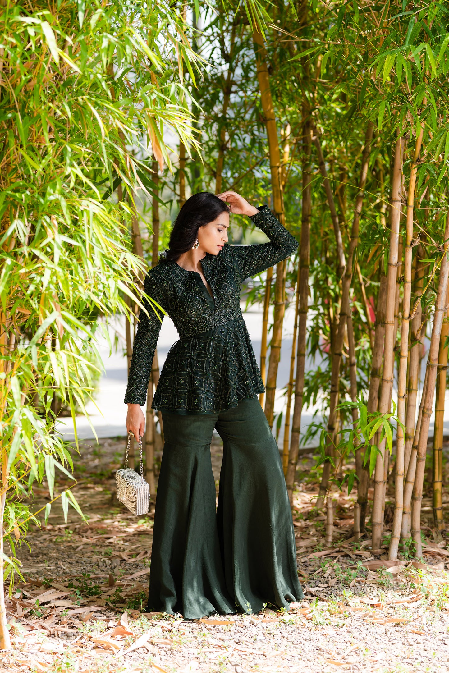 Green Tarah sharara set