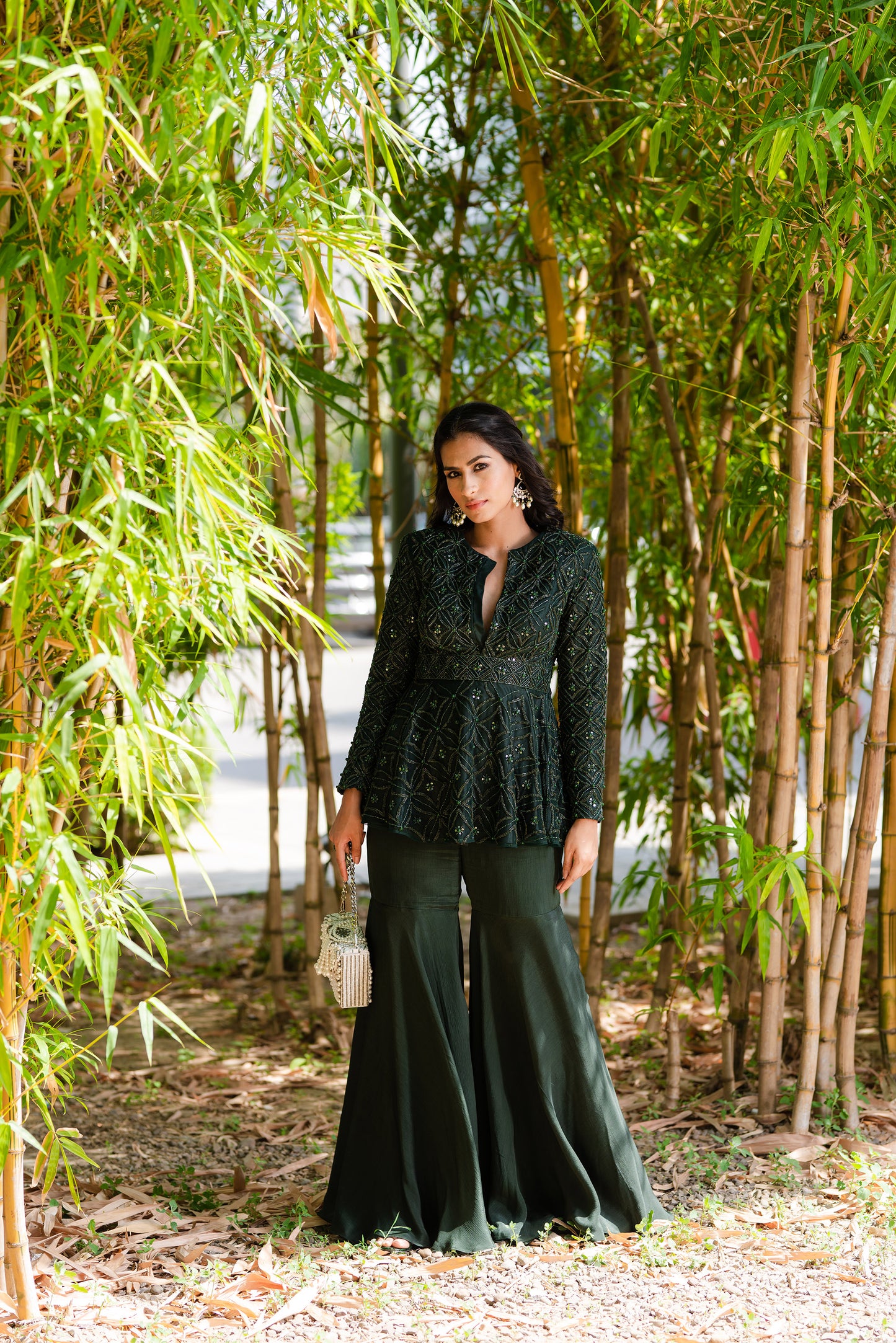 Green Tarah sharara set