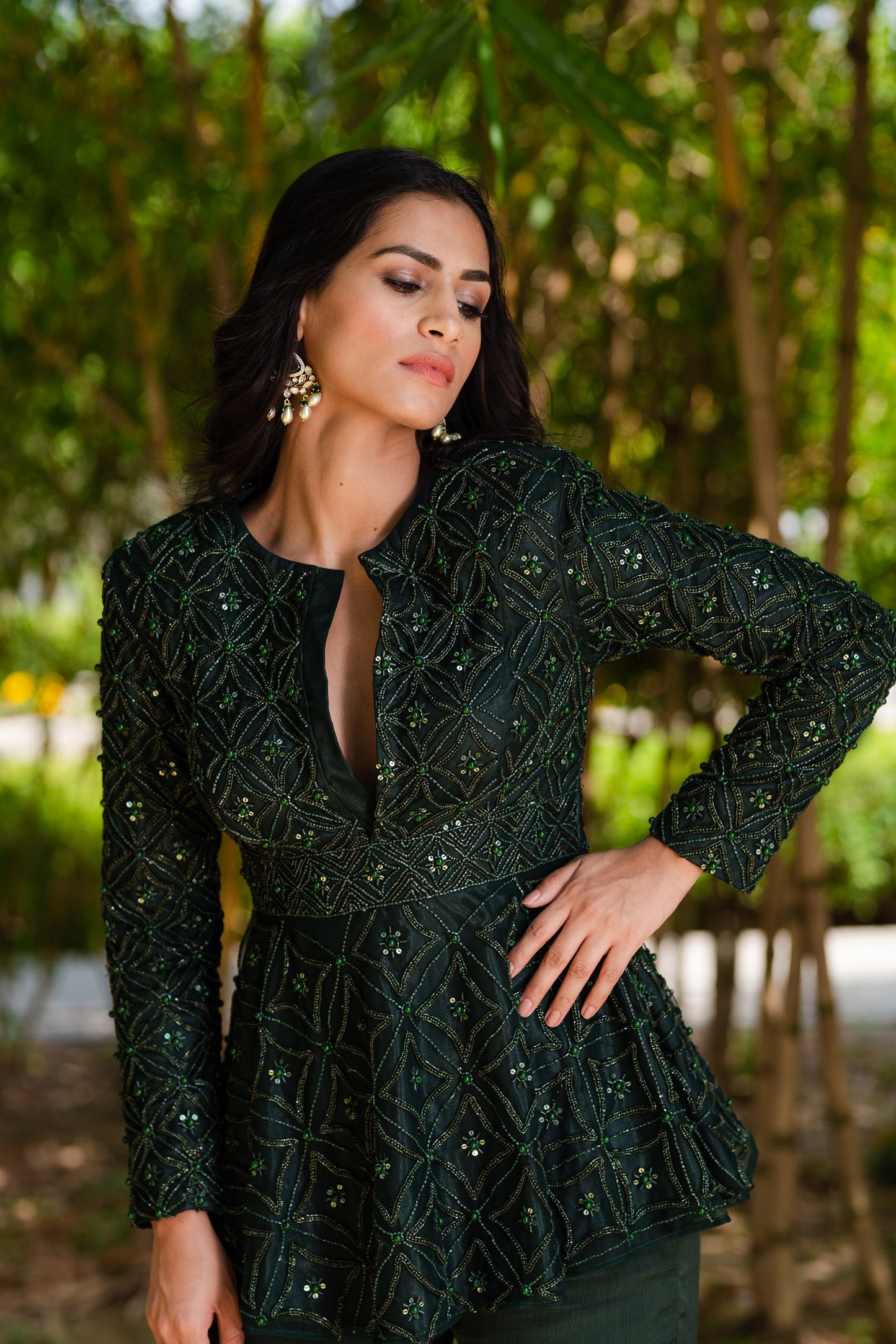 Green Tarah sharara set