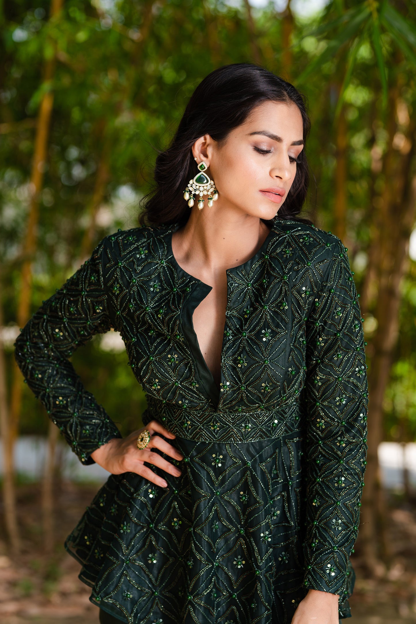 Green Tarah sharara set