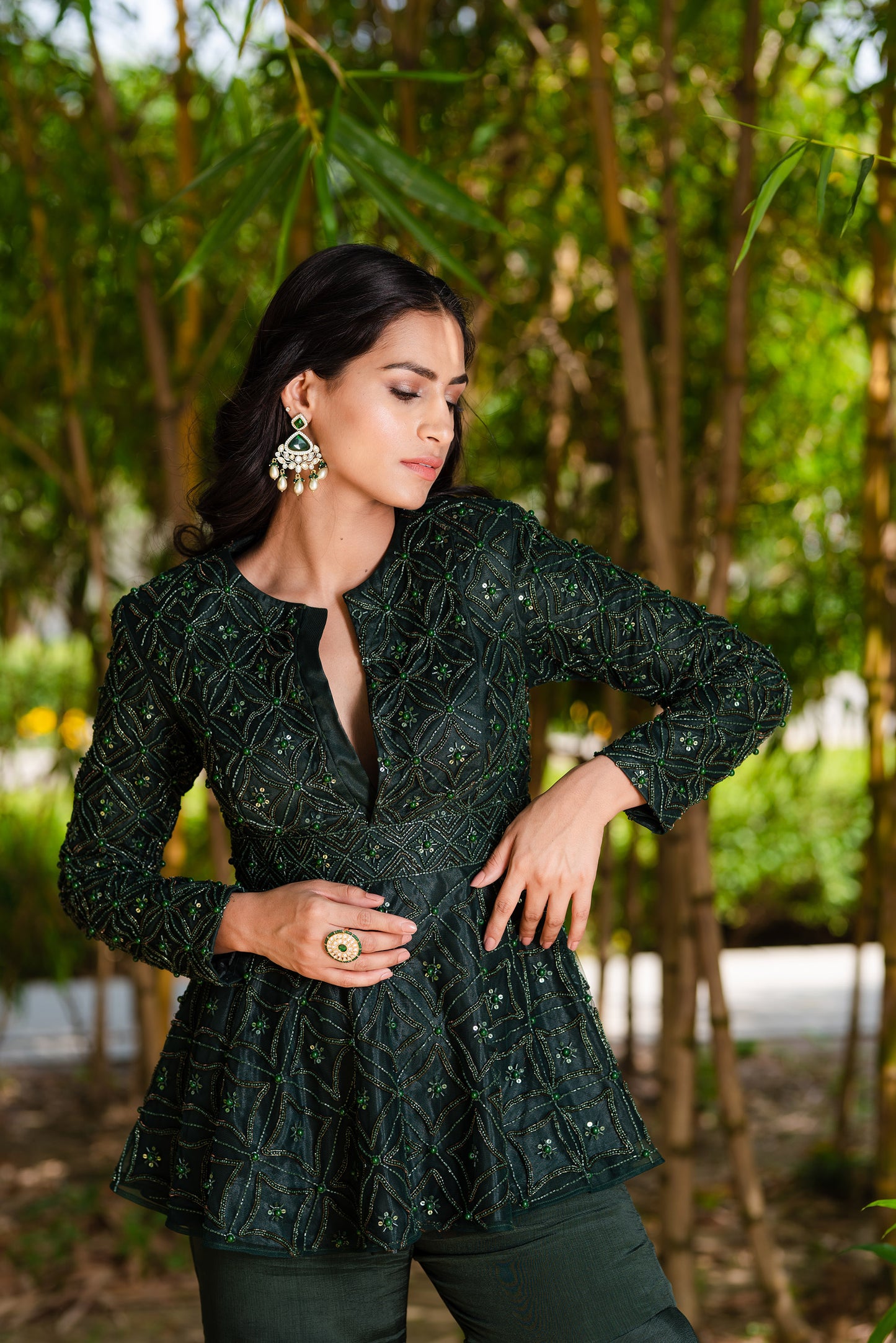 Green Tarah sharara set