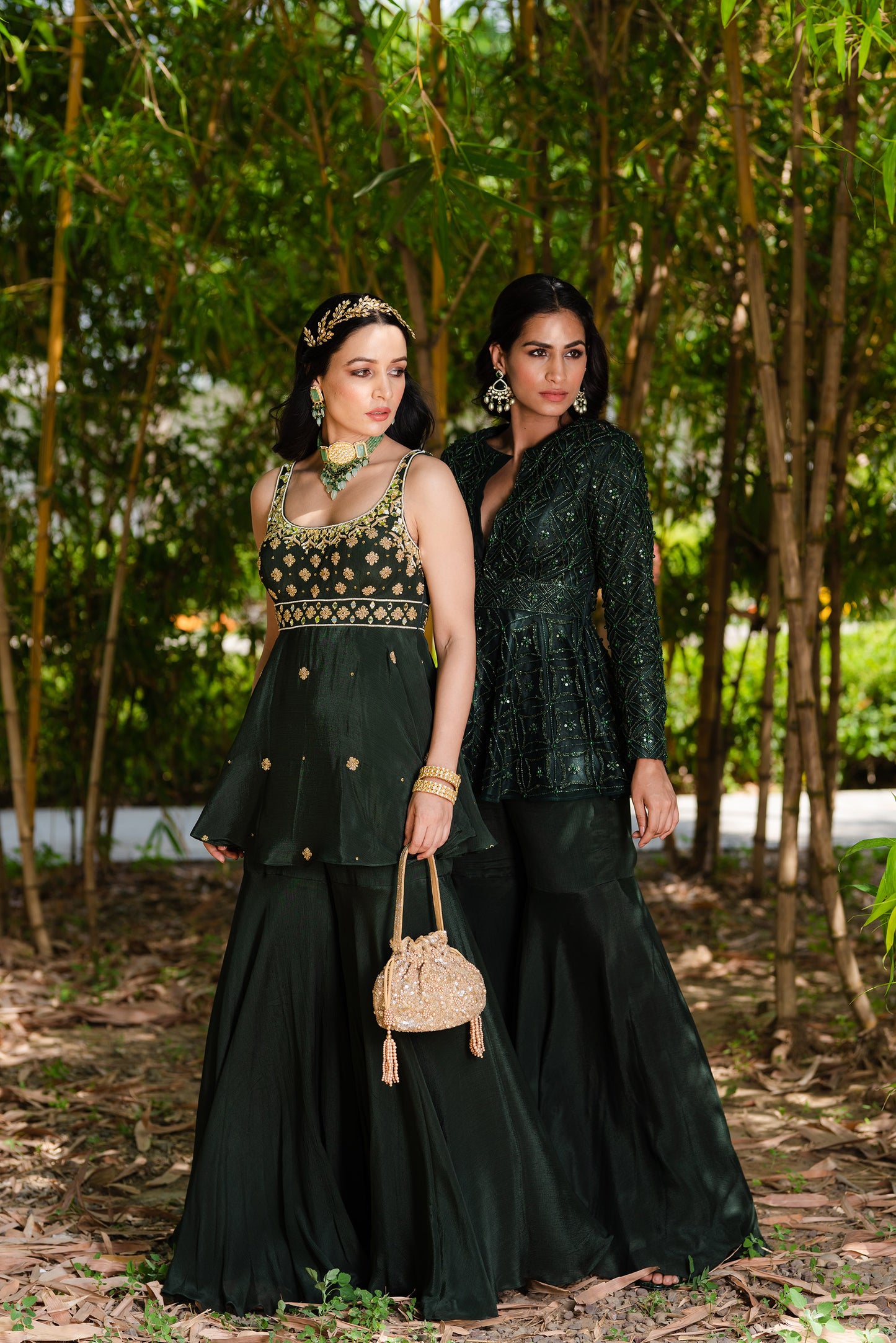 Green Tarah sharara set