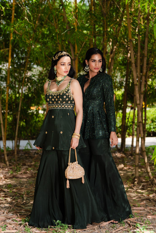 Green Tarah sharara set