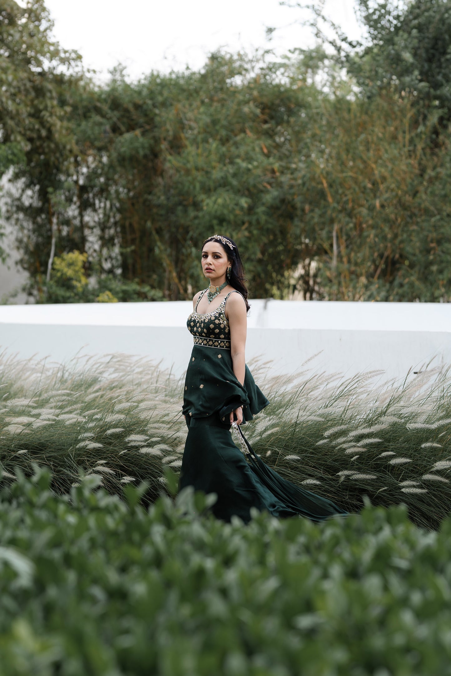 Green Aisha sharara set