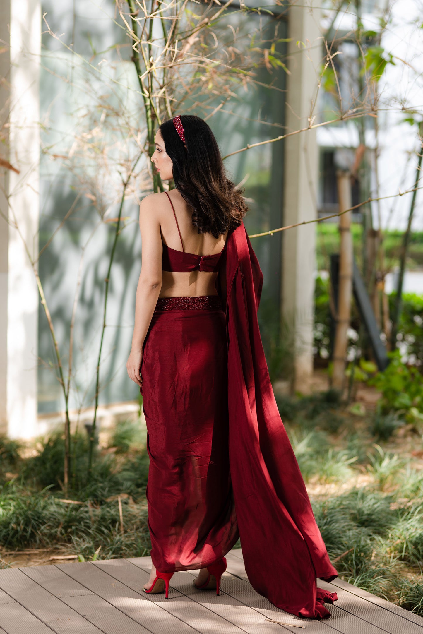 Maroon Aarna skirt set