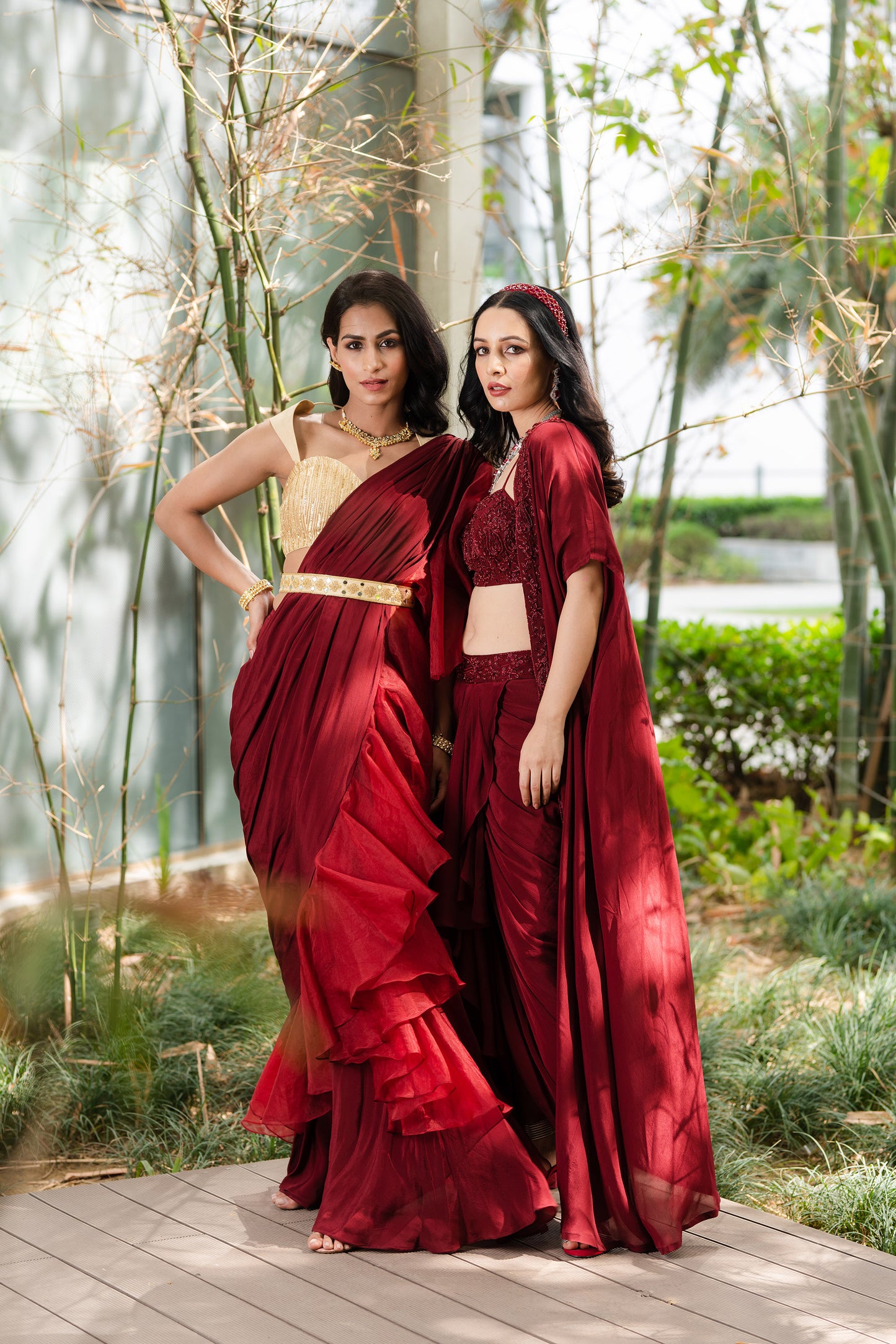 Maroon Aarna skirt set