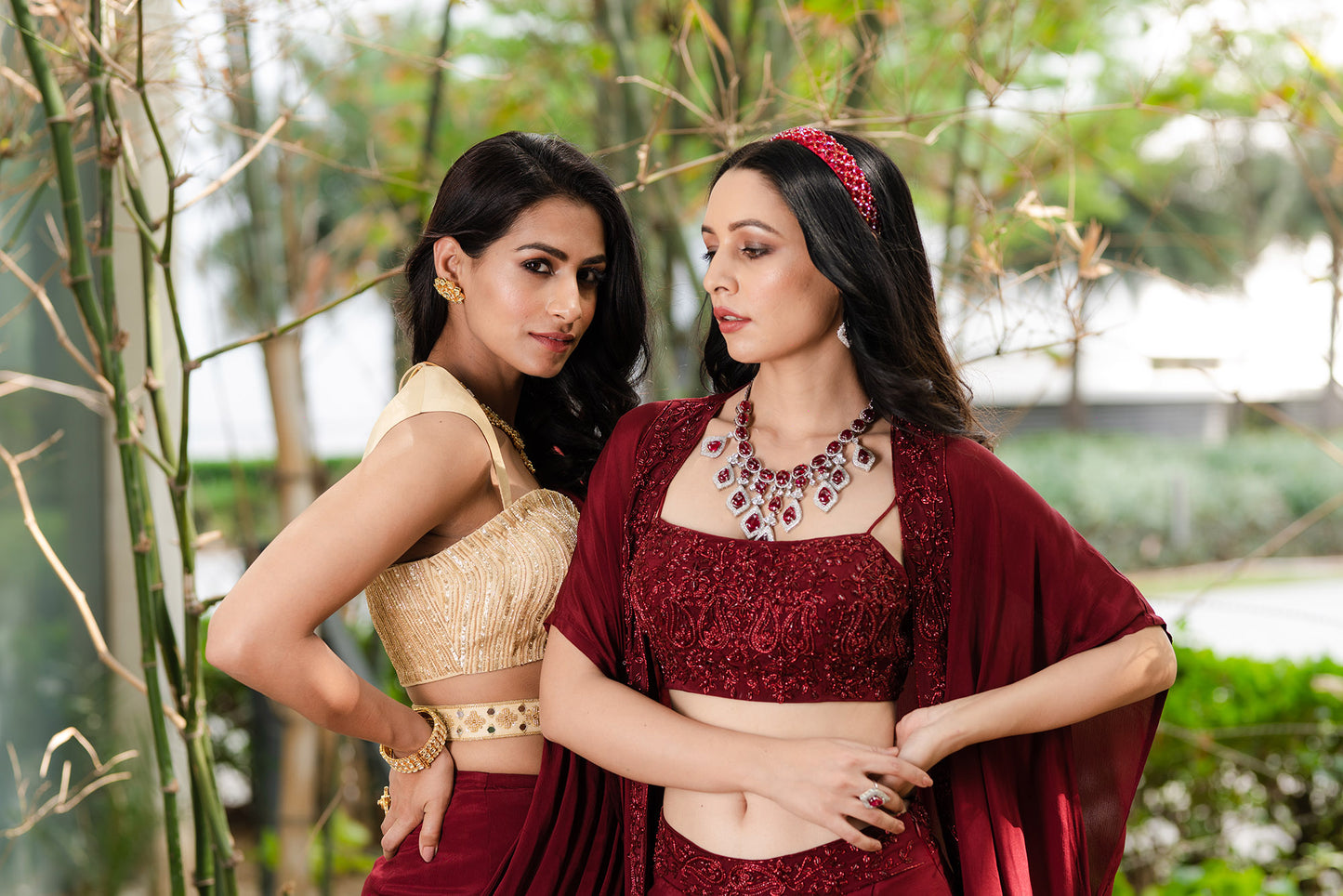 Maroon Aarna skirt set