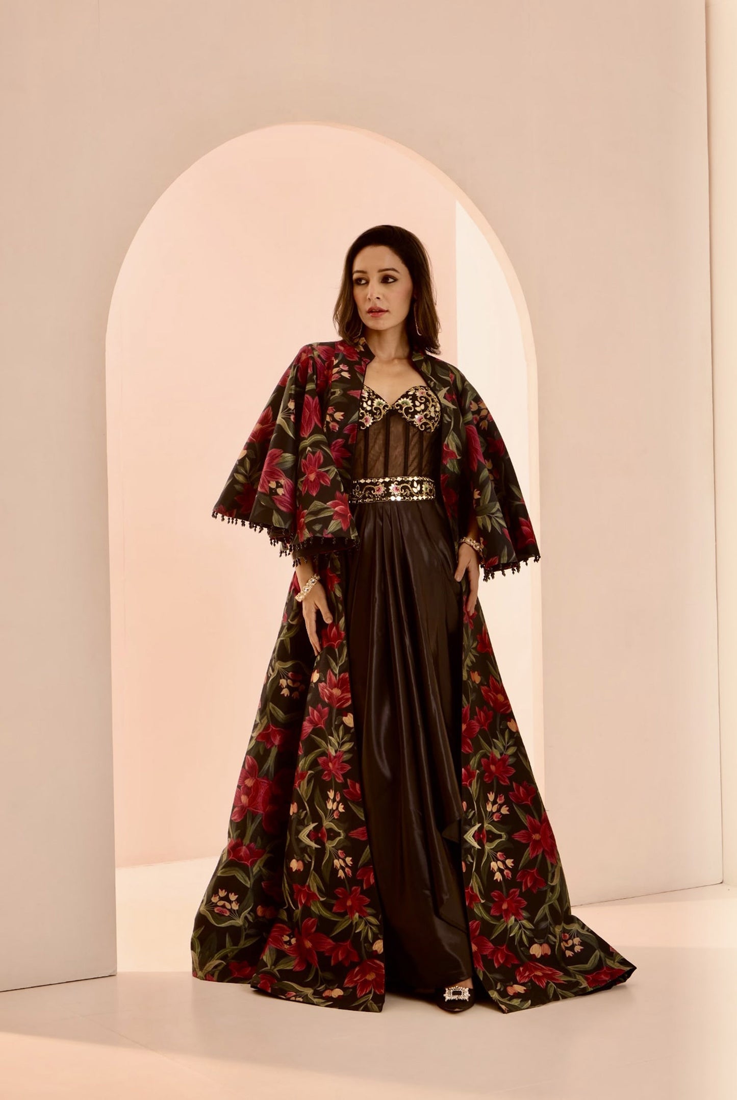 Black Zor jacket gown set