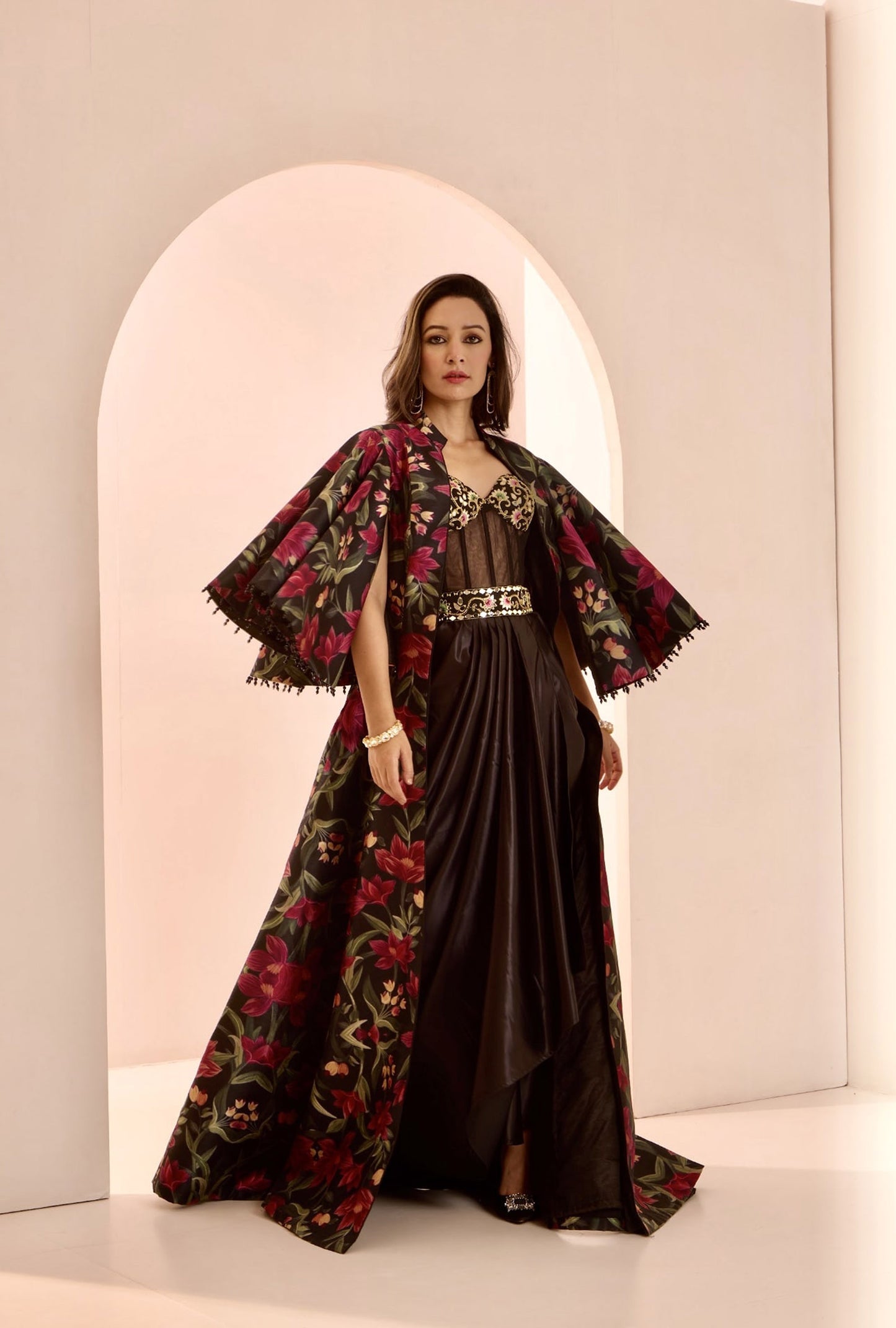 Black Zor jacket gown set