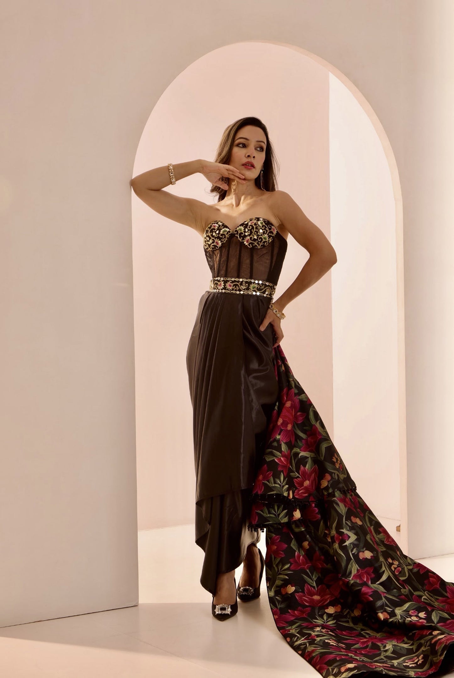 Black Zor jacket gown set