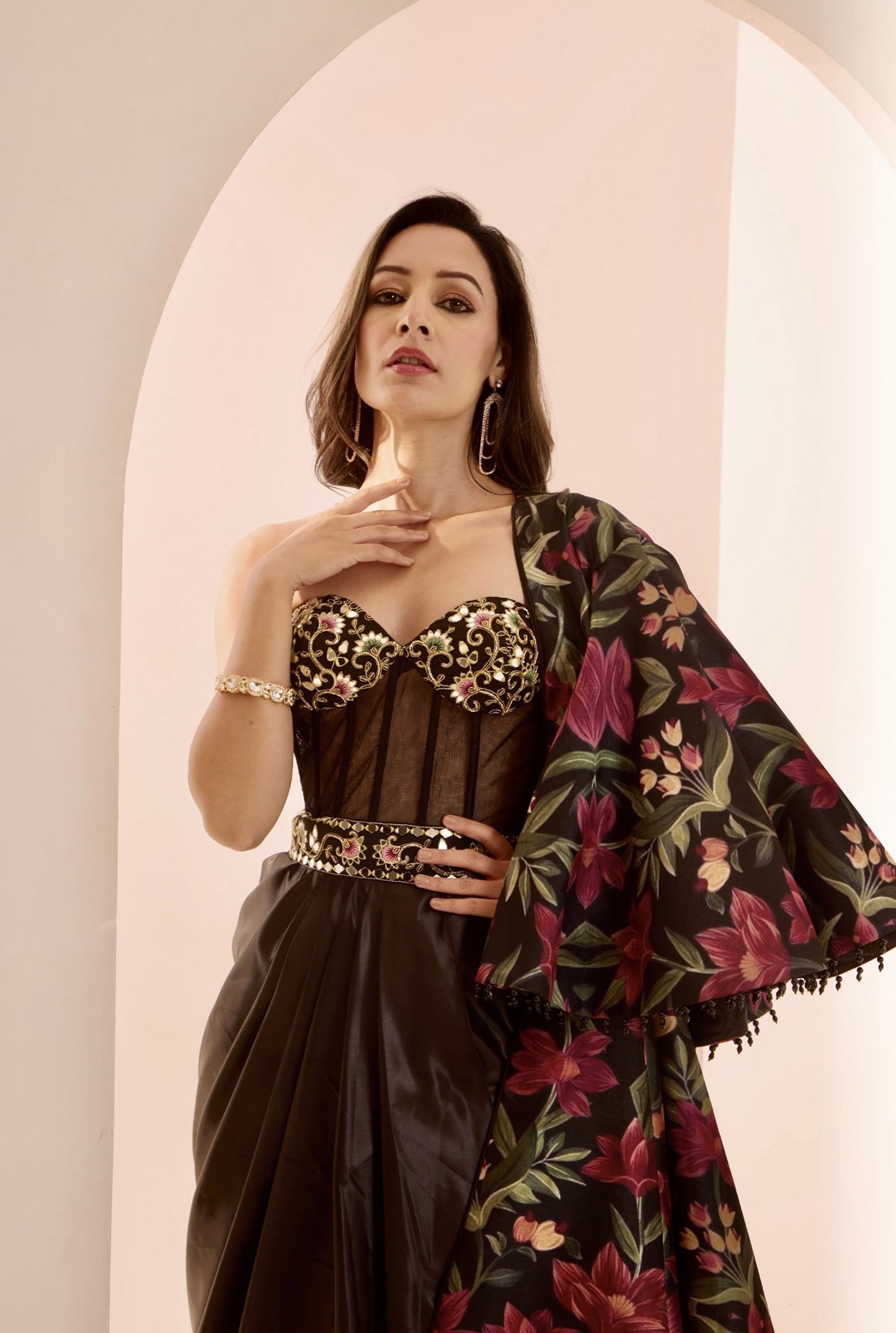 Black Zor jacket gown set