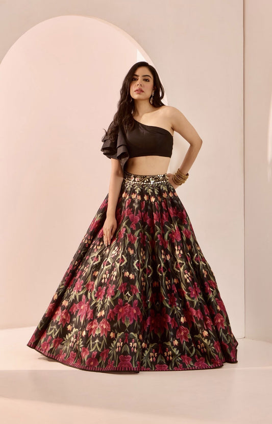Black Kaya lehenga set