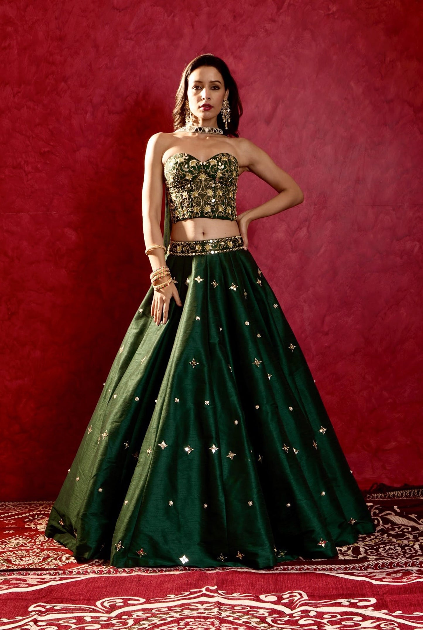 Green Aarzu lehenga set