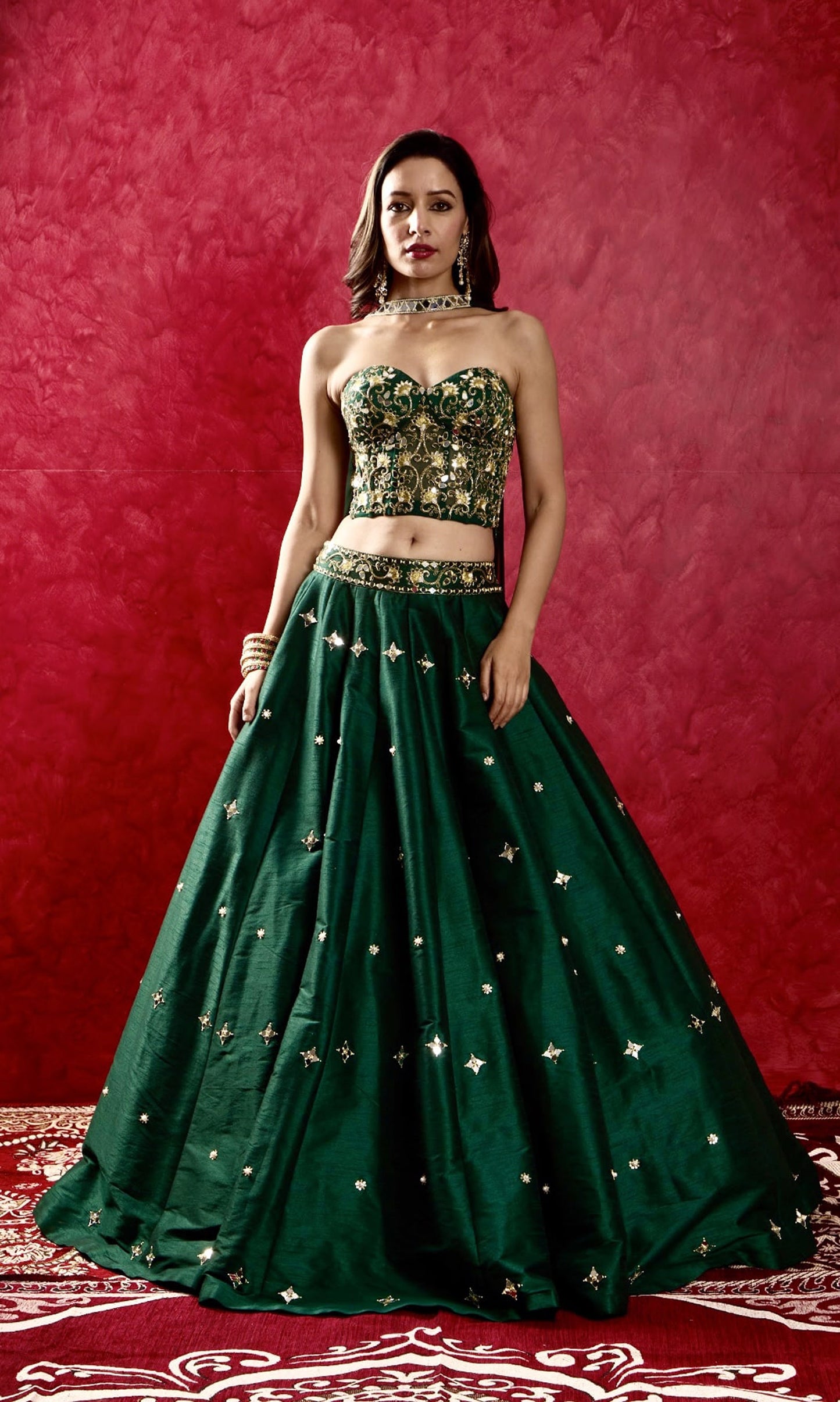 Green Aarzu lehenga set