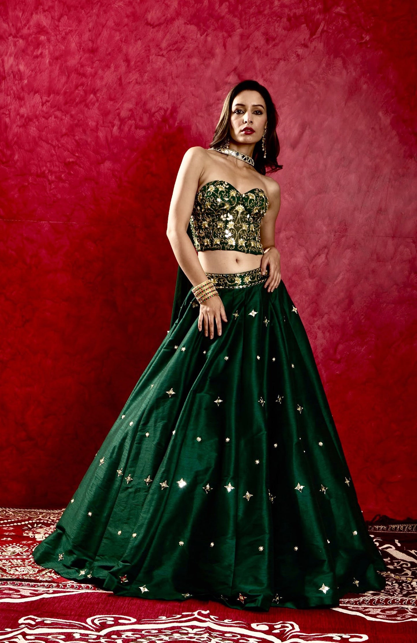 Green Aarzu lehenga set