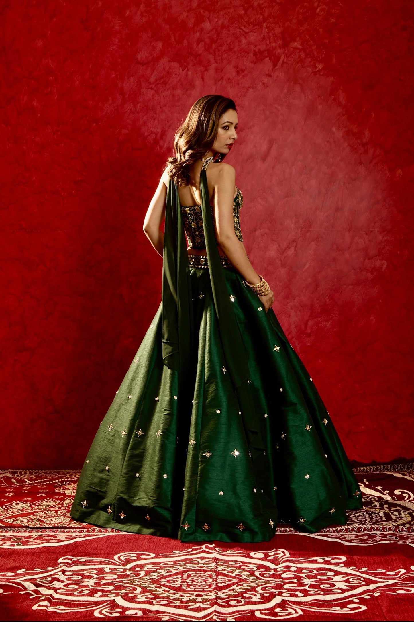 Green Aarzu lehenga set