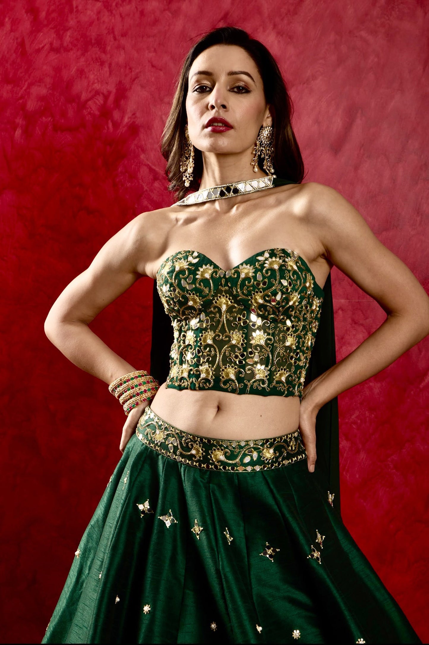 Green Aarzu lehenga set