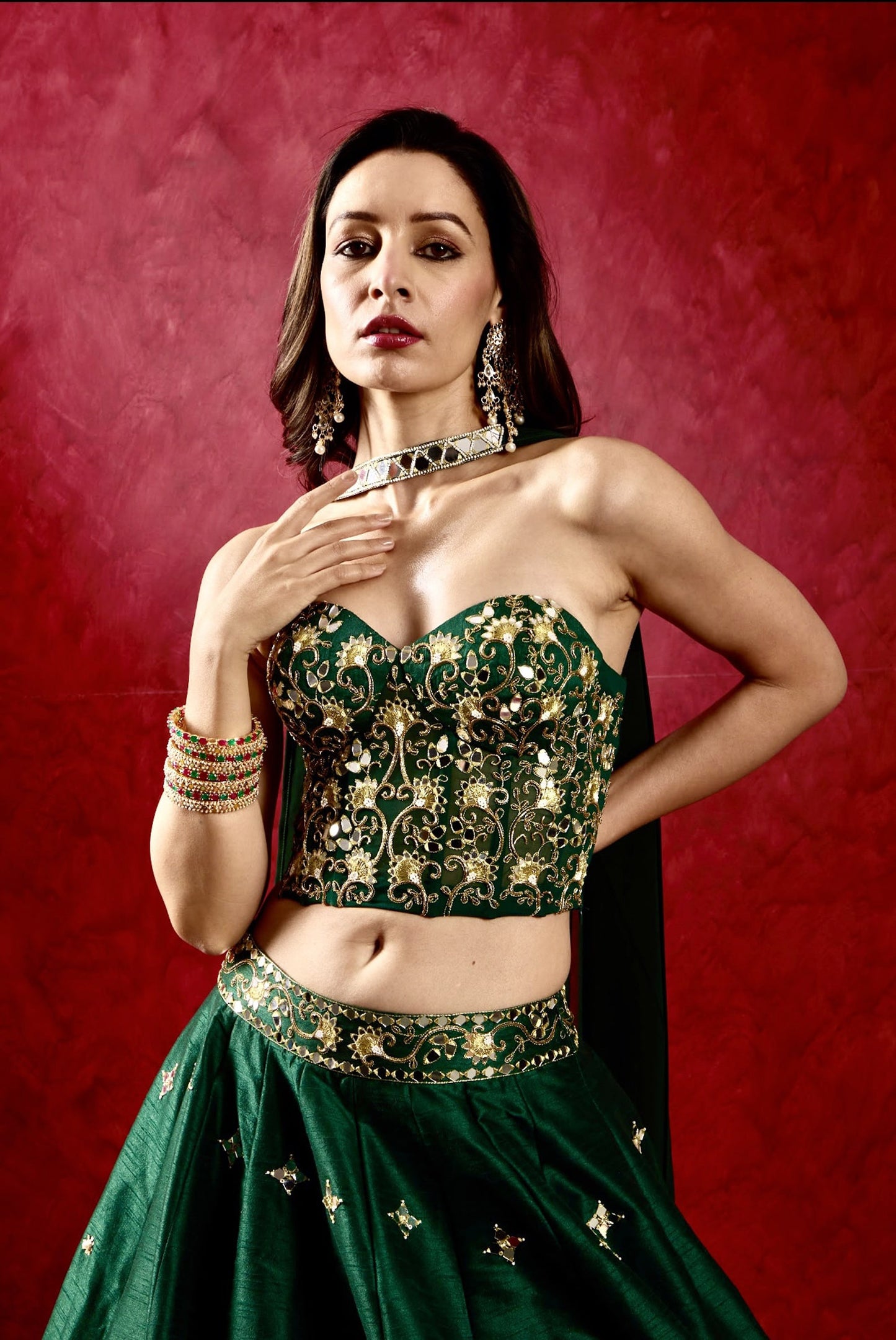 Green Aarzu lehenga set