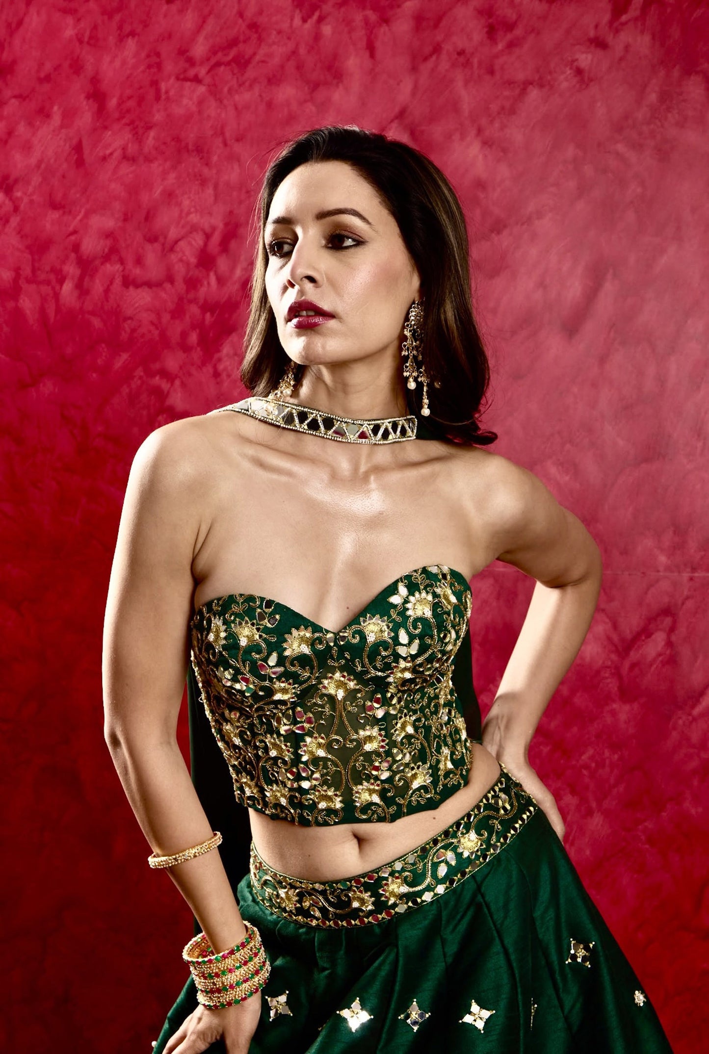 Green Aarzu lehenga set