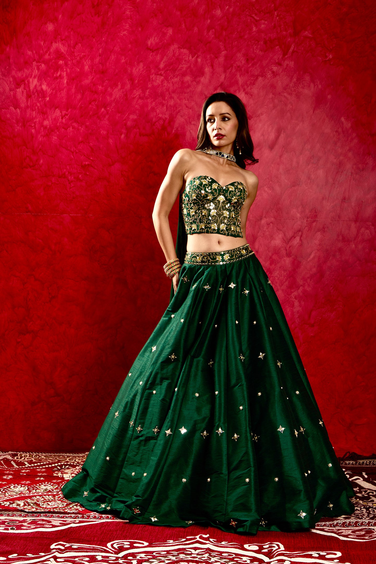 Green Aarzu lehenga set
