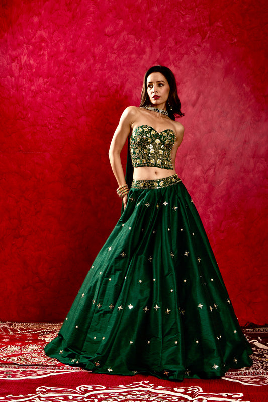 Green Aarzu lehenga set