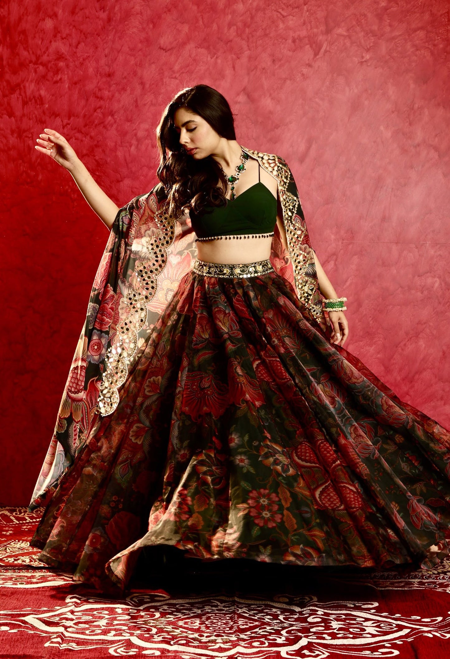 Green Naisha lehenga set
