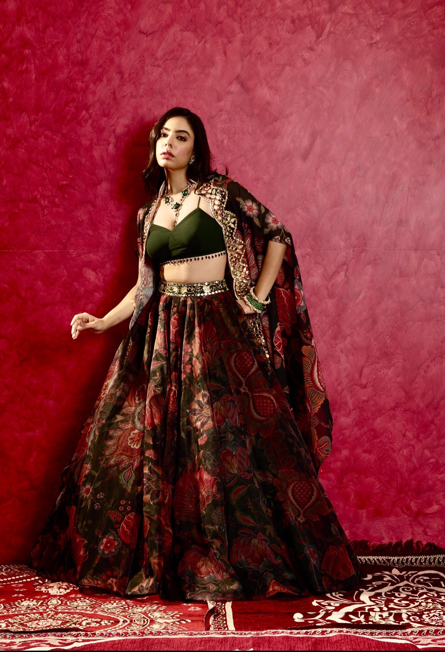 Green Naisha lehenga set