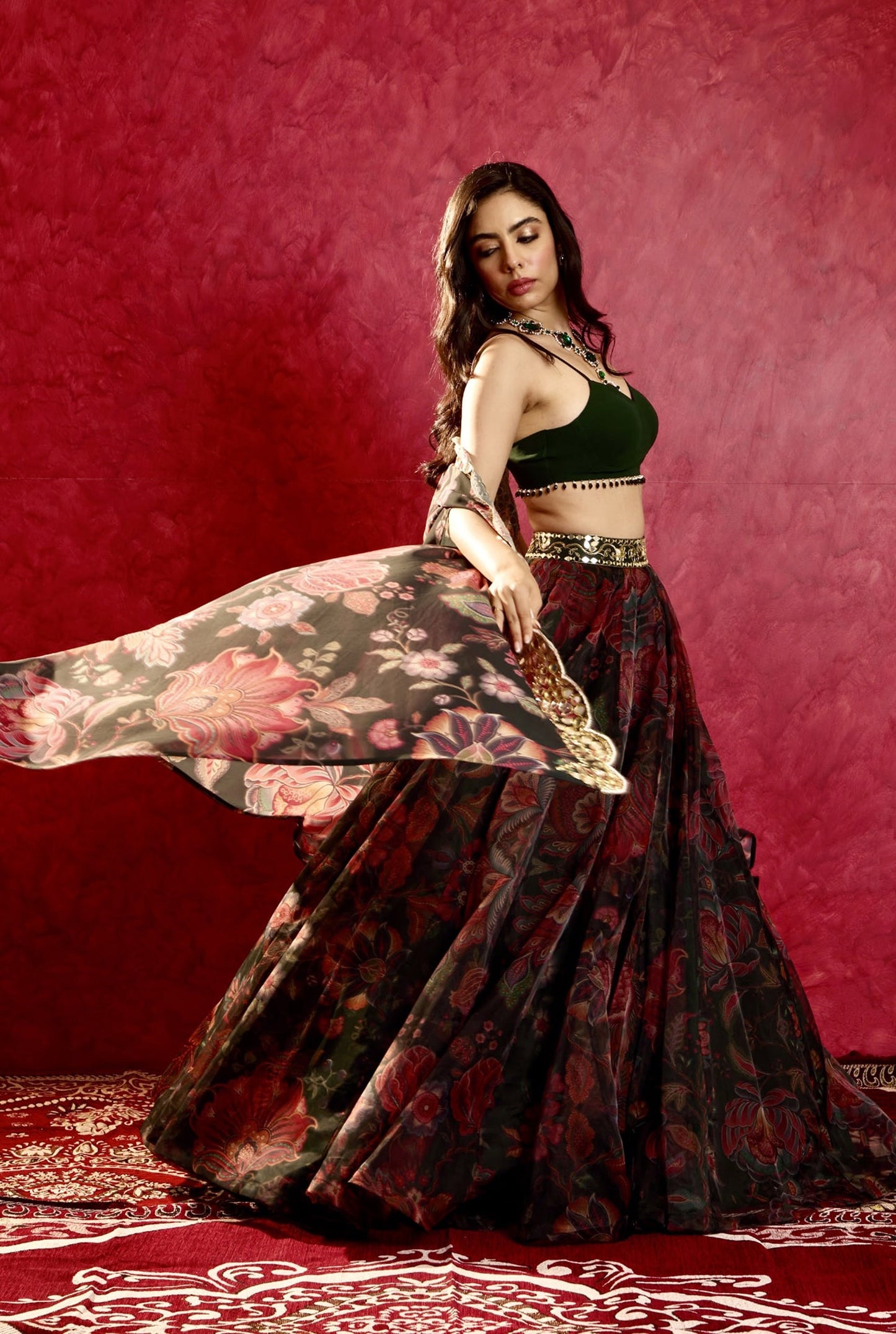 Green Naisha lehenga set