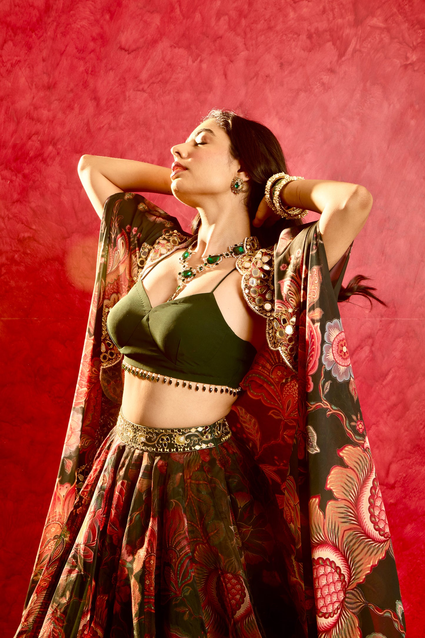 Green Naisha lehenga set