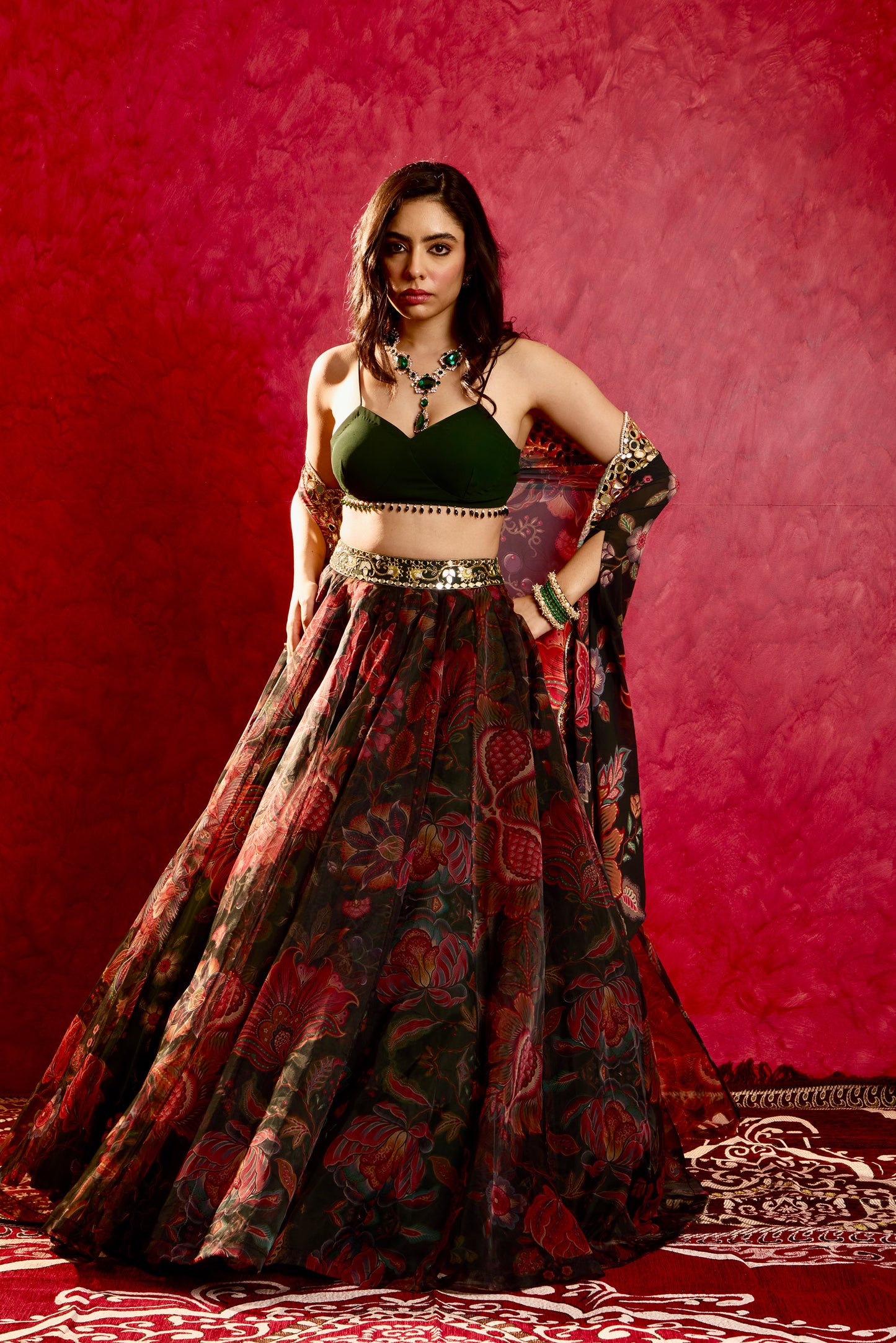 Green Naisha lehenga set